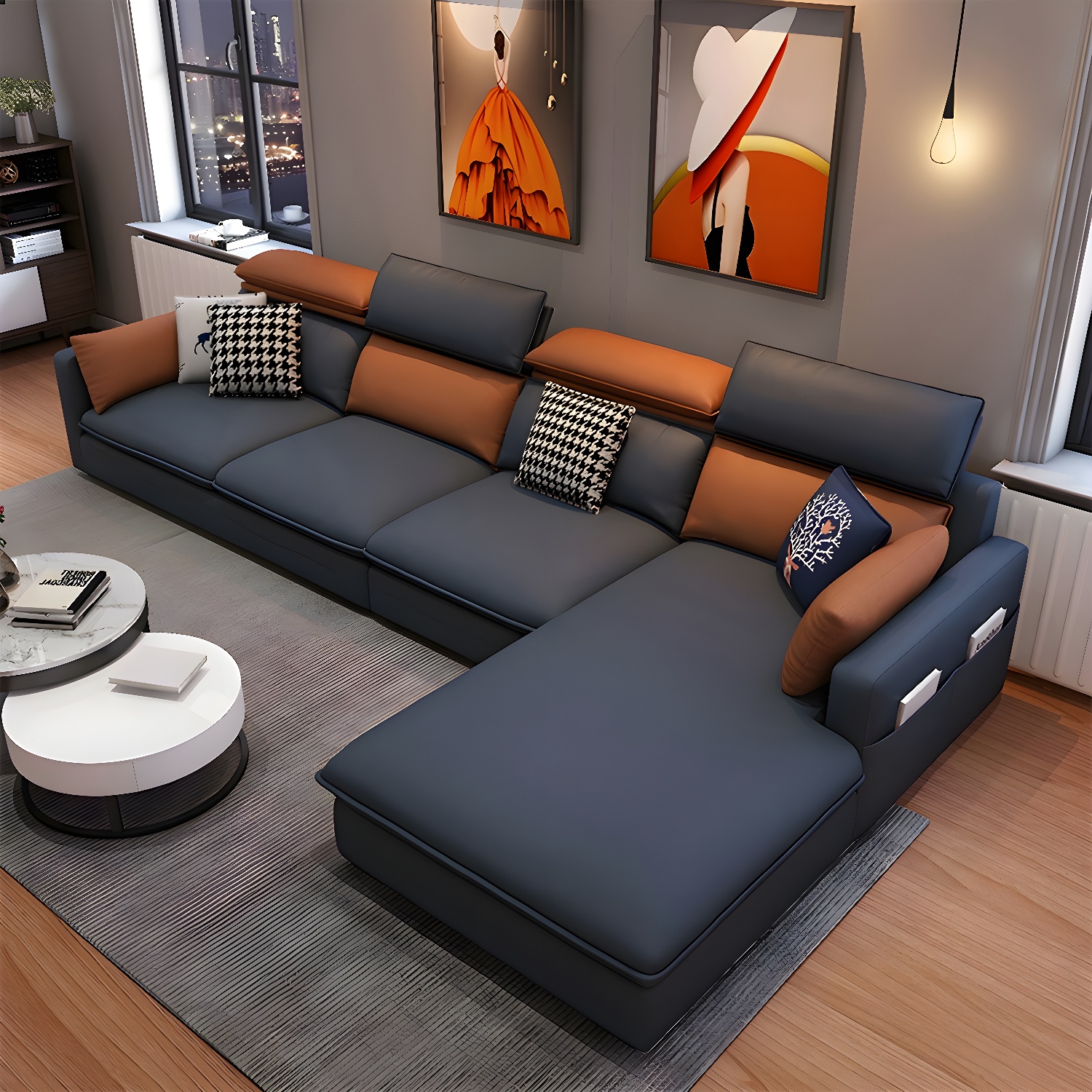 Modern L-Shape Sectional Sofa | Ormau - image 26