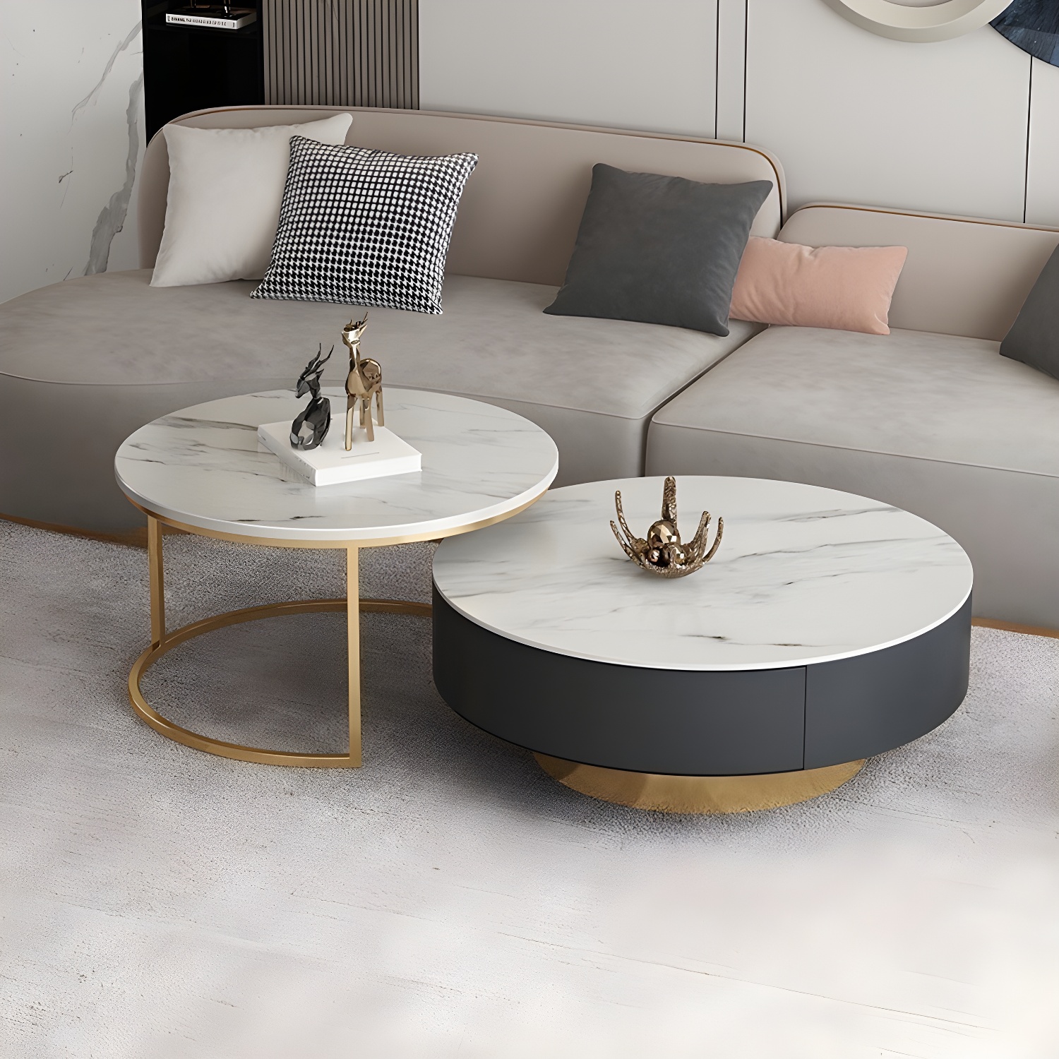 Elegant Stone & Gold Coffee Table | Ormau - image 15