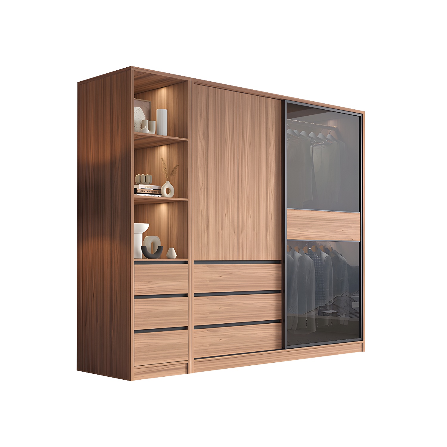 Glass & Wood Wardrobe Cabinet | Ormau - image 32