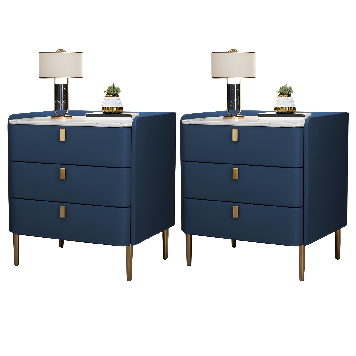 Glam Nightstand with Stone Top | Ormau - image 45