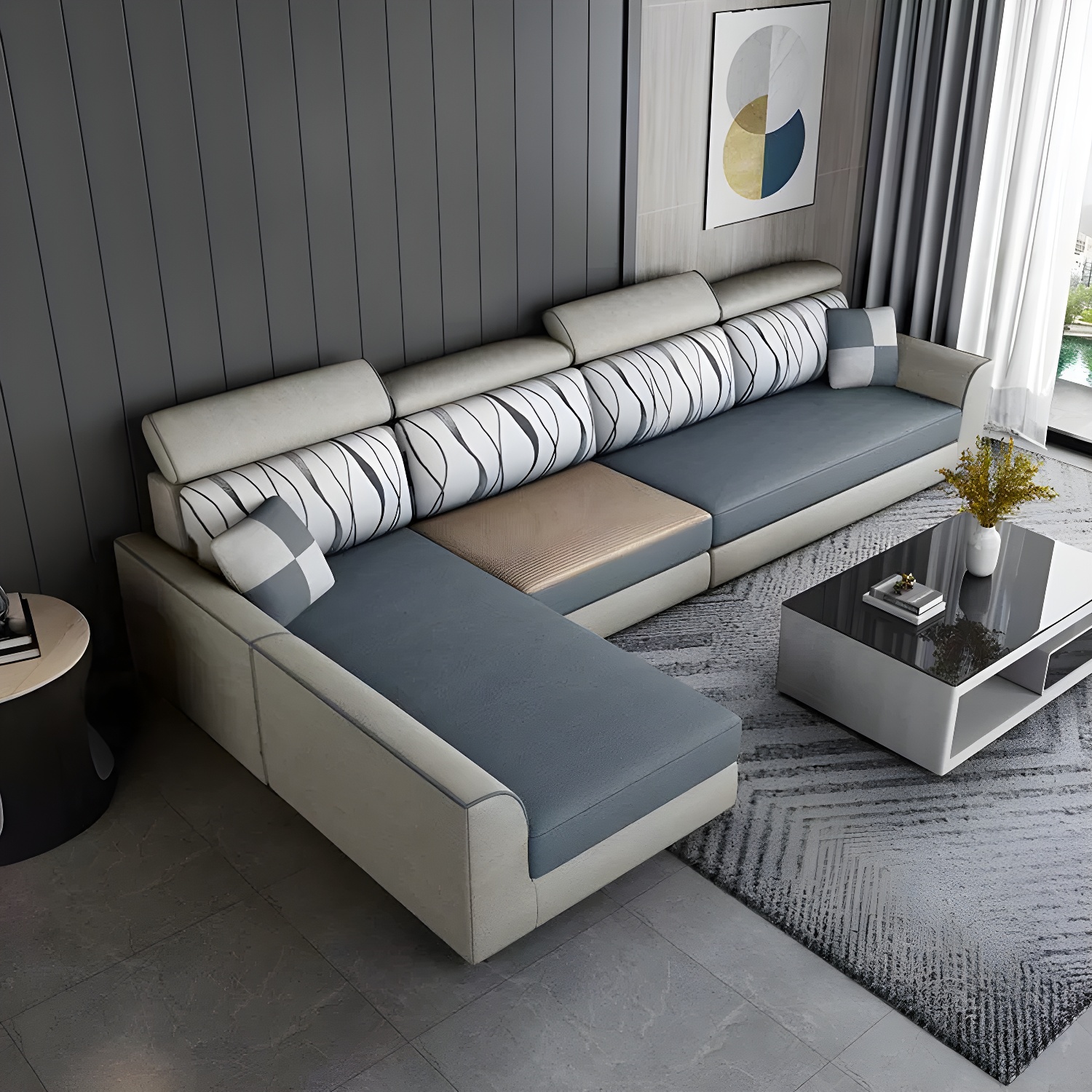 Modern L-Shape Sectional Sofa | Ormau - image 4