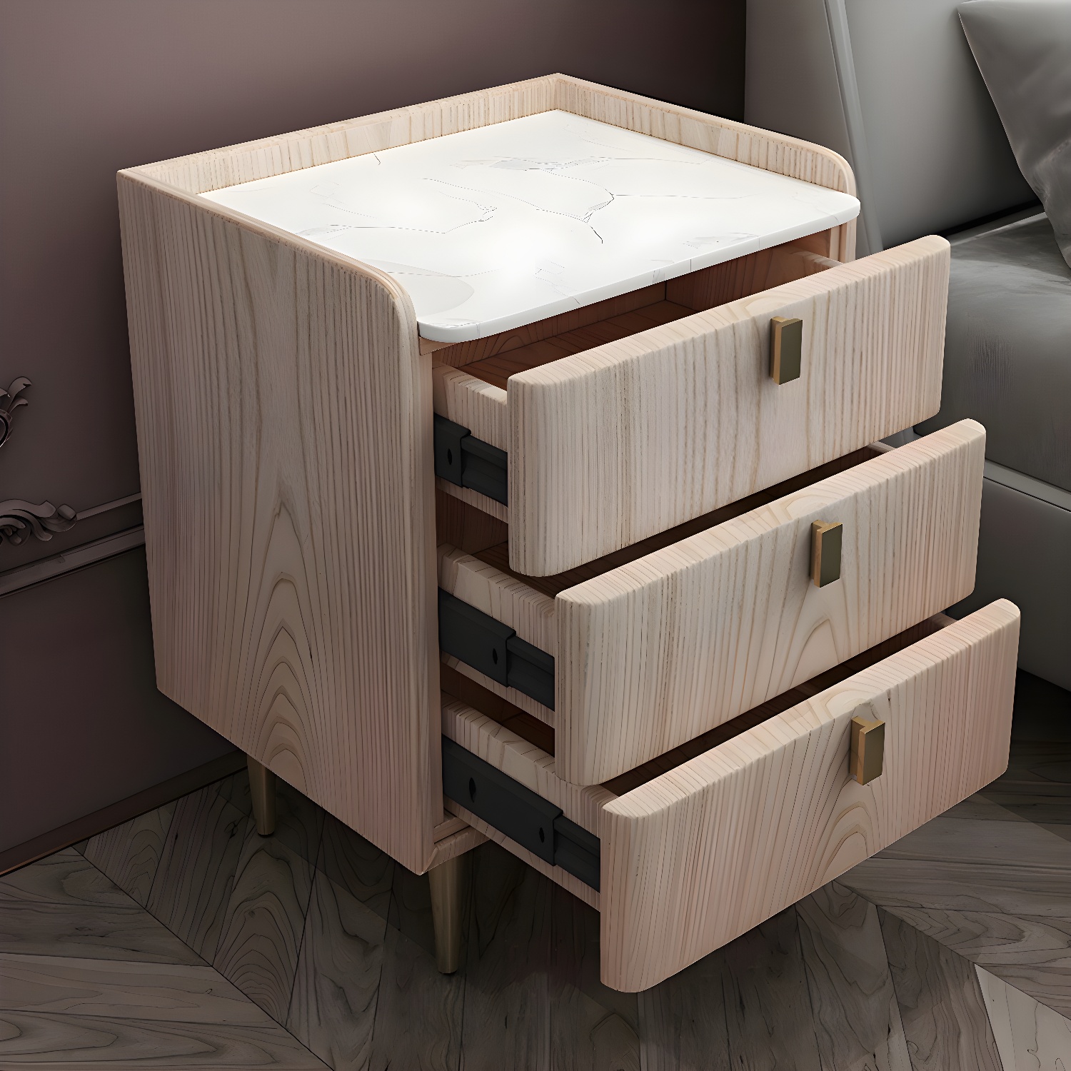 Drawer Storage Nightstand | Ormau - image 16