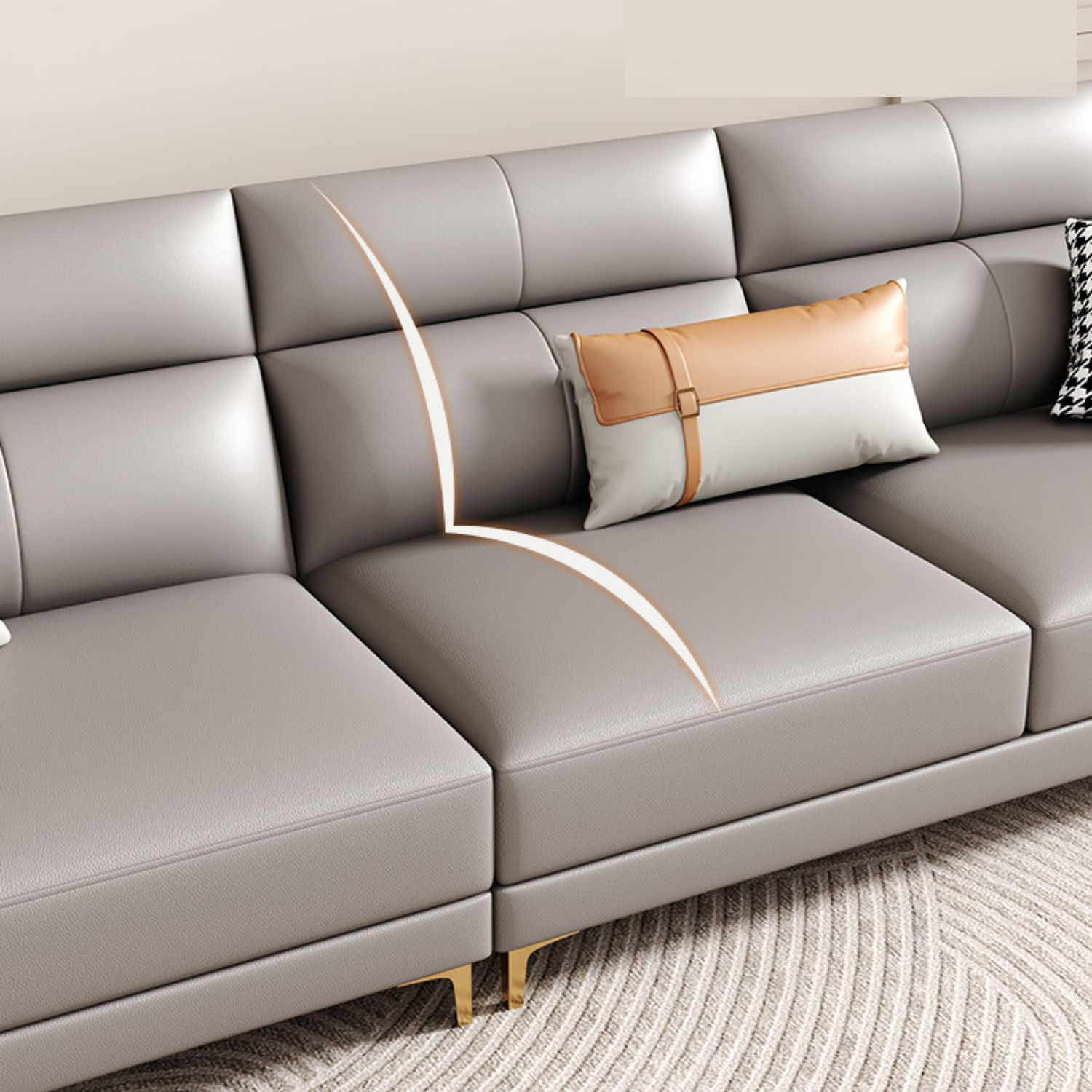 Modern Gray Sectional Sofa | Ormau - image 7