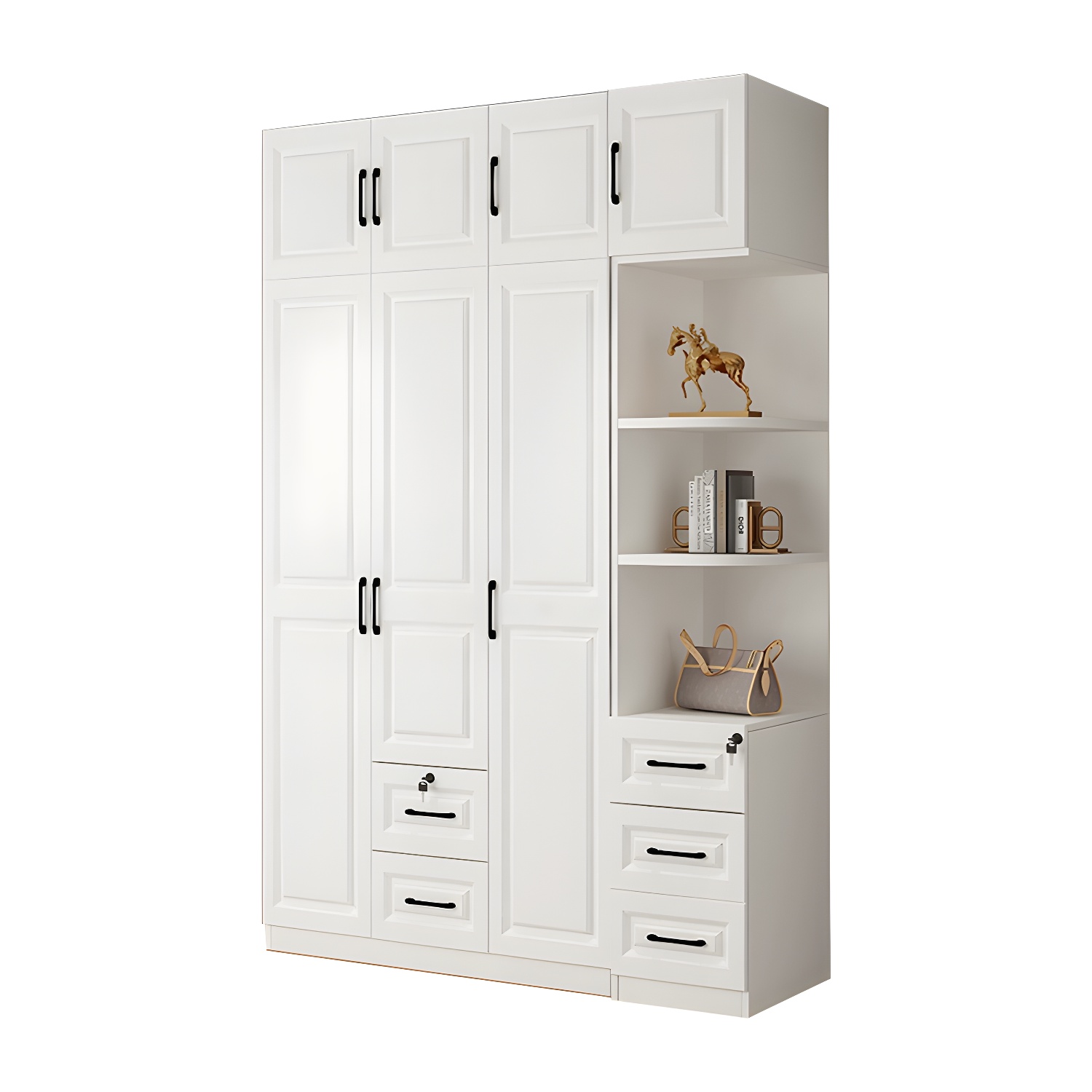 White Wood Wardrobe Armoire | Ormau - image 50