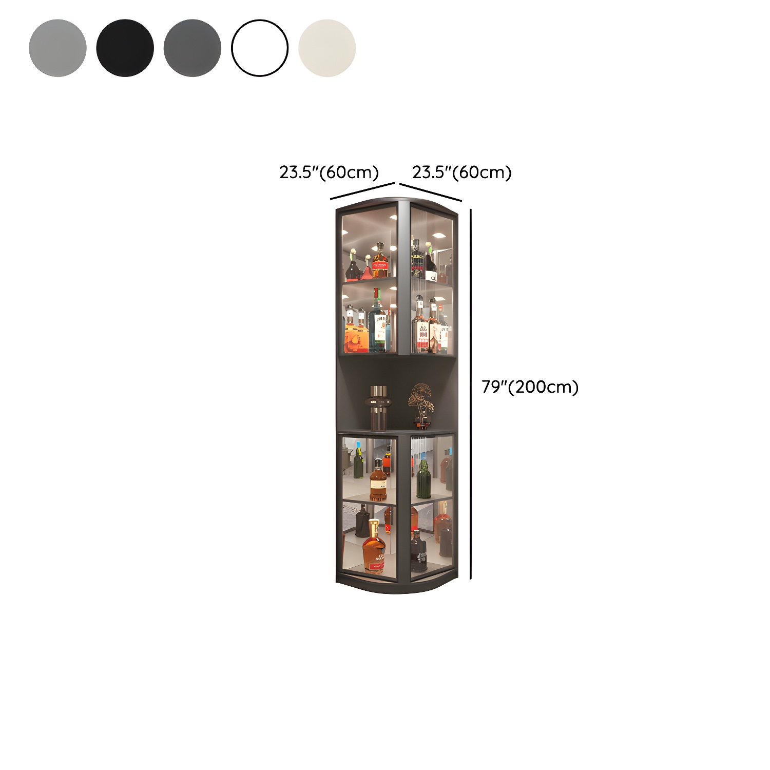 Corner Accent Cabinet with Glass Doors | Ormau - image 12