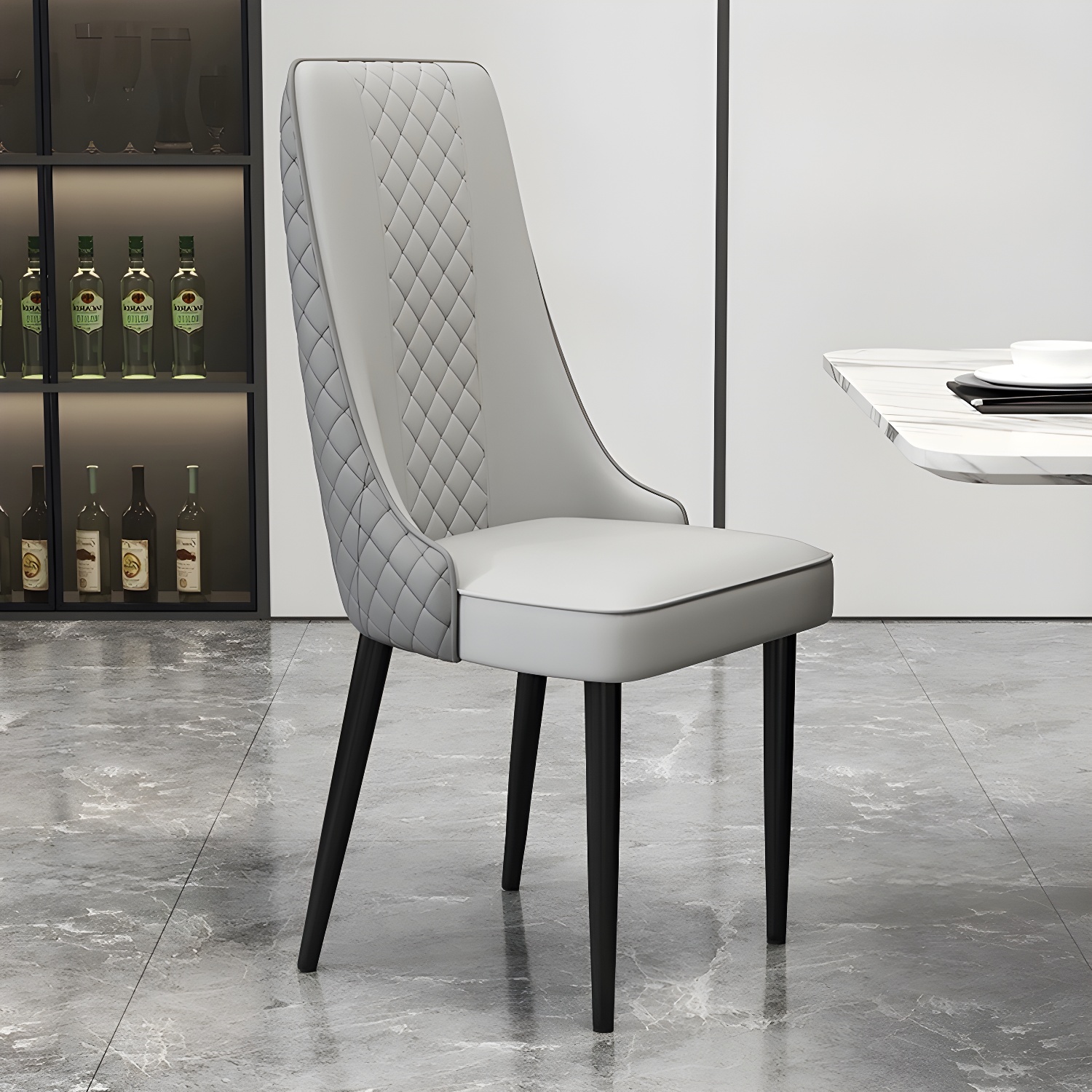 Upholstered High-Back Dining Chair | Ormau - image 7