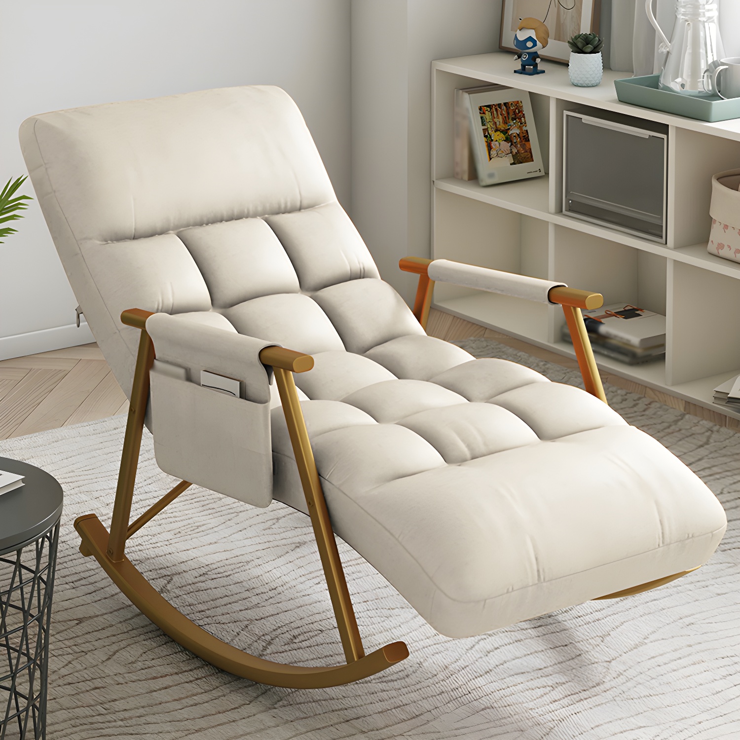 Faux Leather Rocking Chair | Ormau - image 8