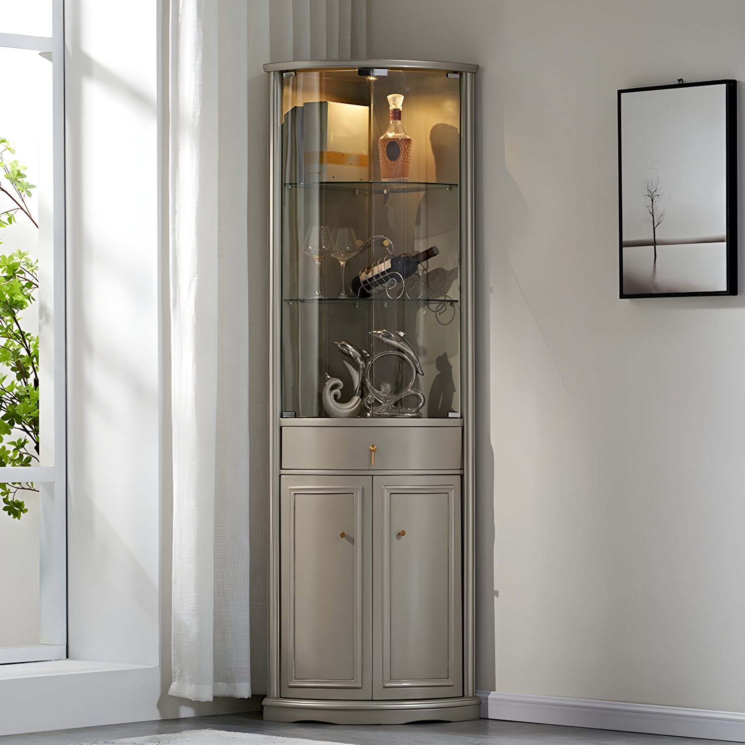 Mid-Century Modern Corner Accent Cabinet | Ormau - image 15