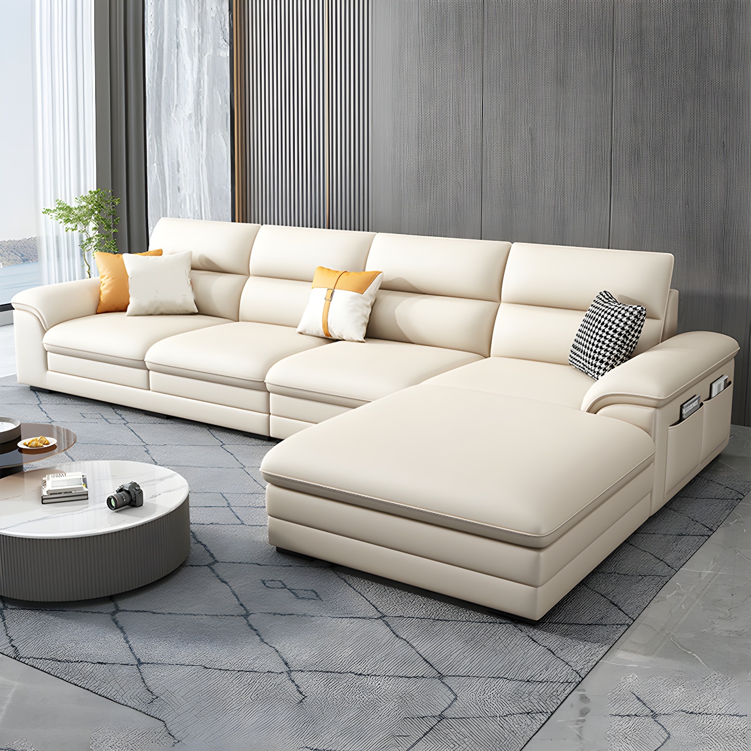 Modern Beige Sectional Sofa | Ormau - image 15