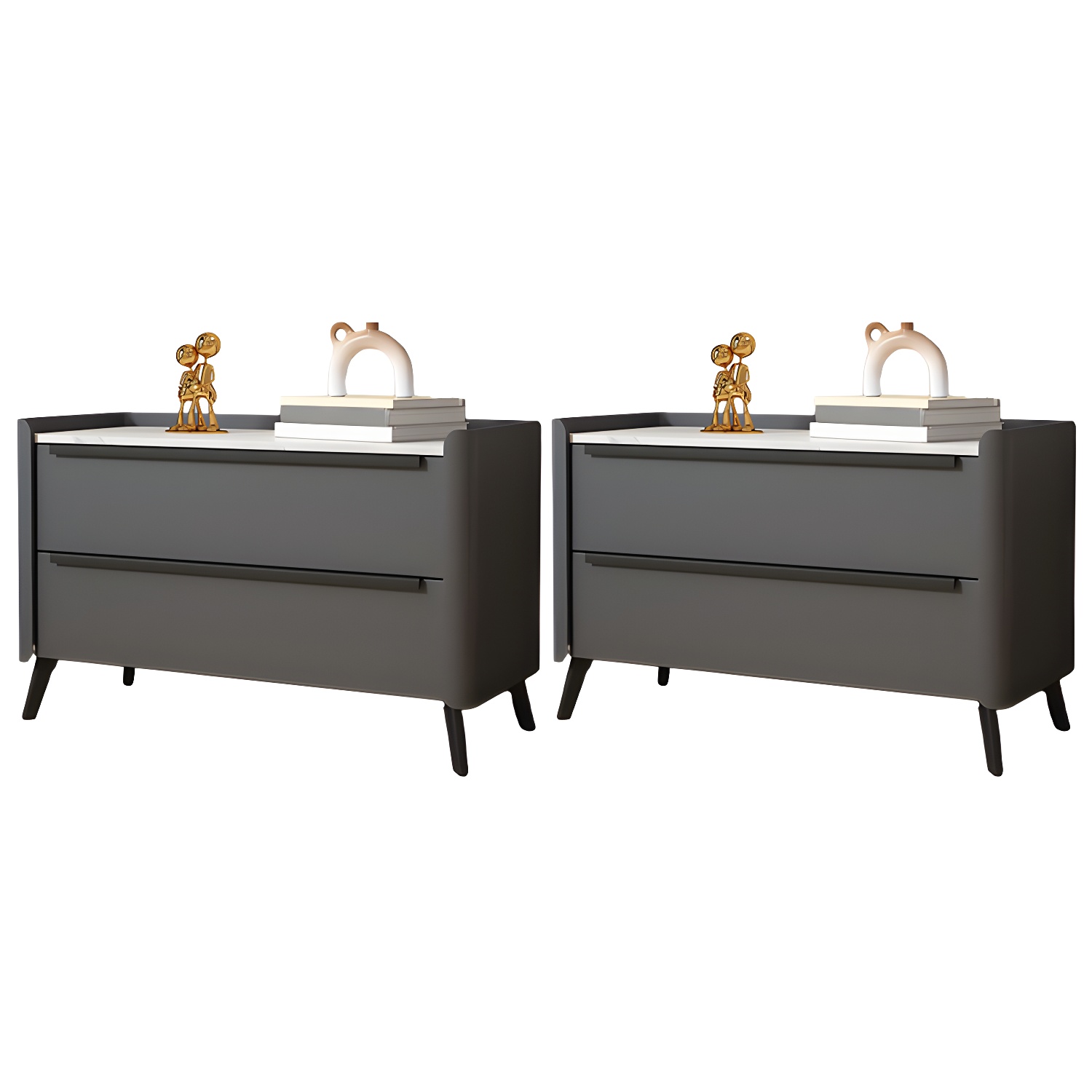 Modern Stone Top Nightstand | Ormau - image 24