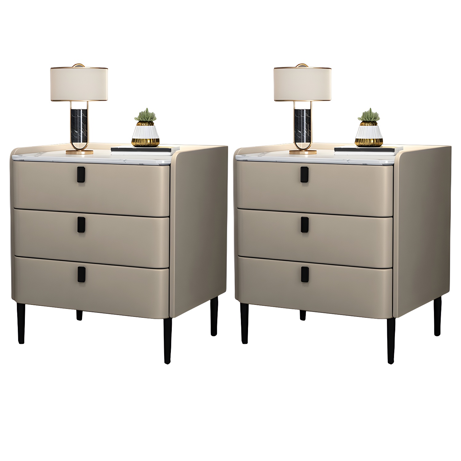 Glam Nightstand with Stone Top | Ormau - image 41