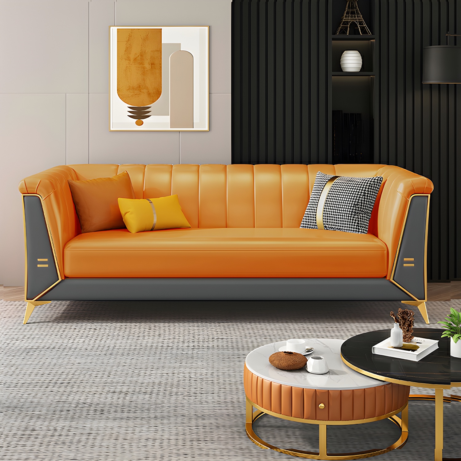 Glam Wood Frame Sofa | Ormau - image 38