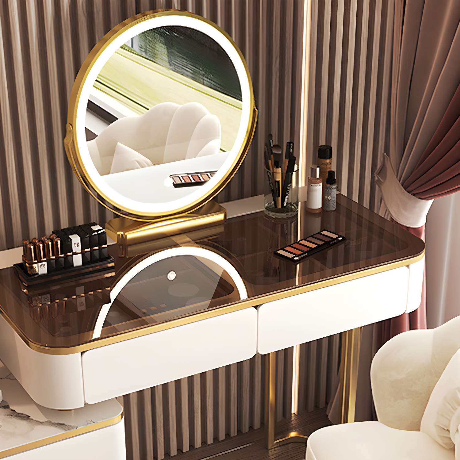 Glam Glass-Top Vanity | Ormau - image 6