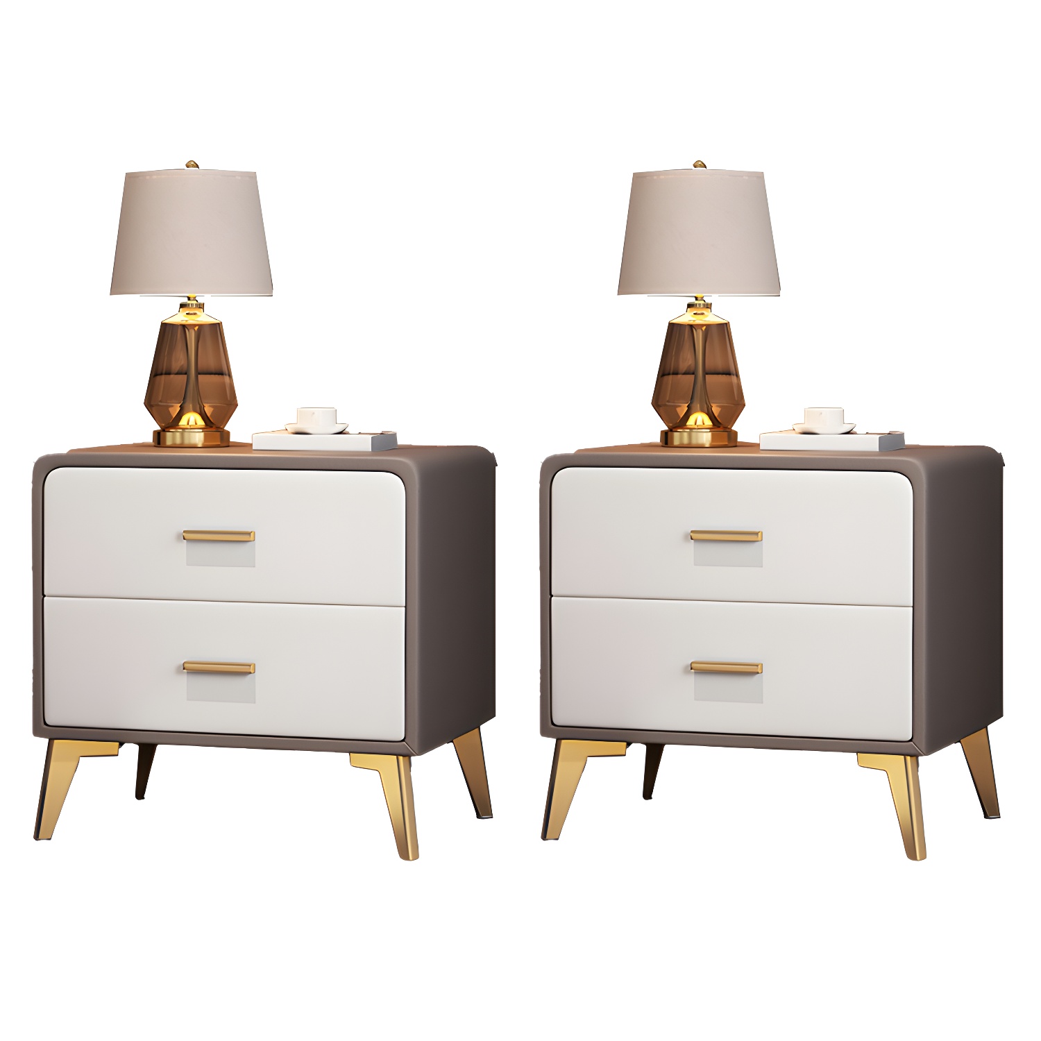 Modern Faux Leather Nightstand | Ormau - image 34