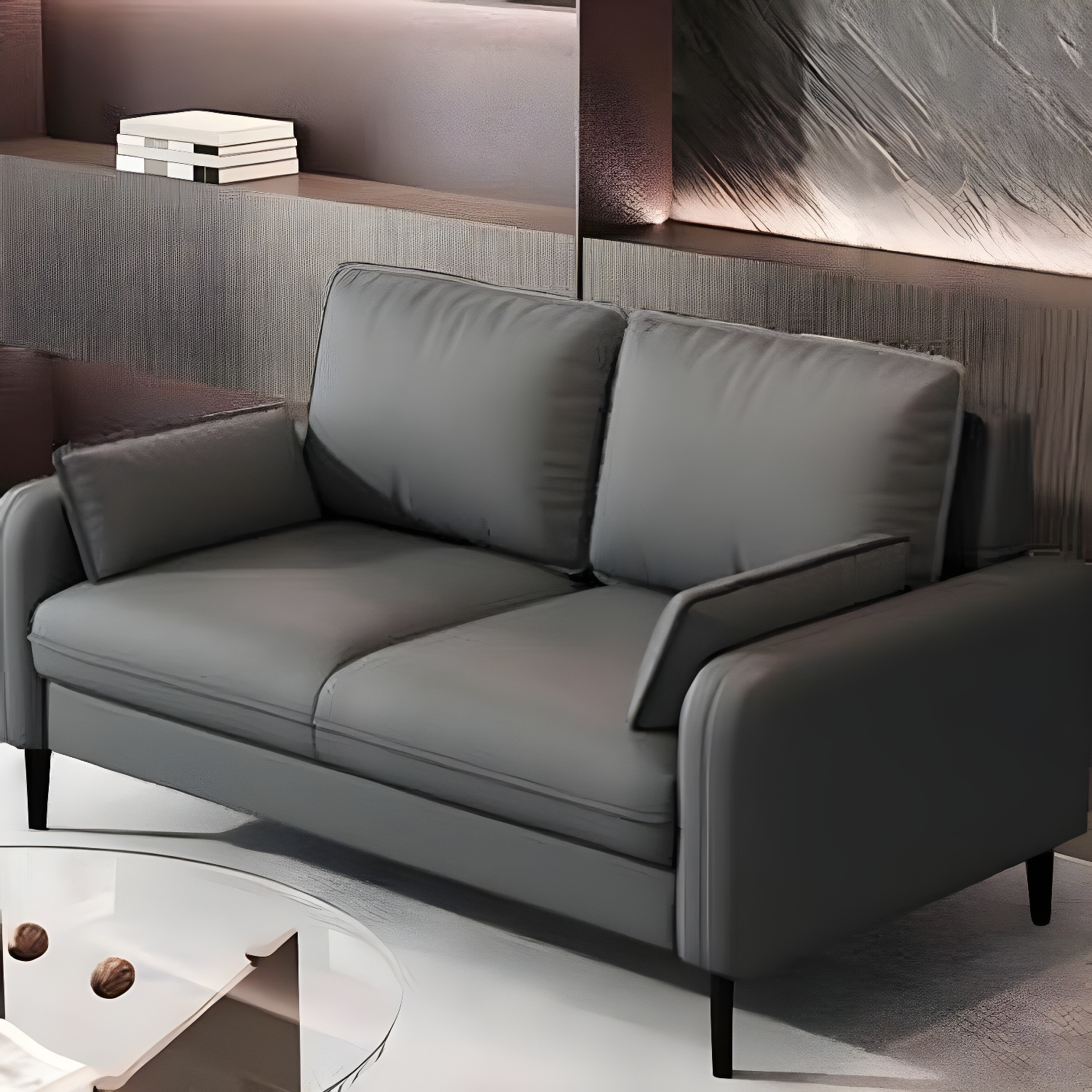 Modern Sofa with Bolster Pillows | Ormau - image 3