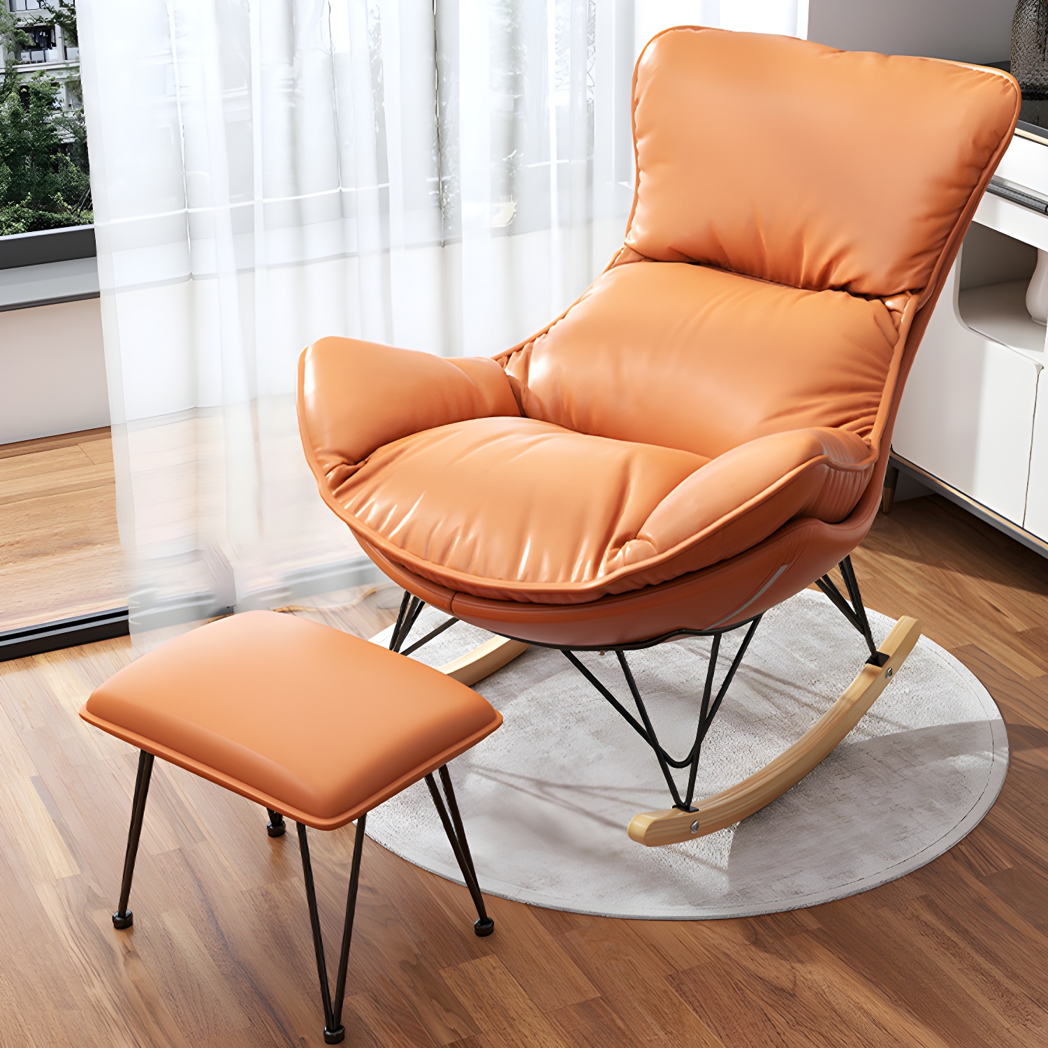 Wingback Rocker & Ottoman Set | Ormau - image 9