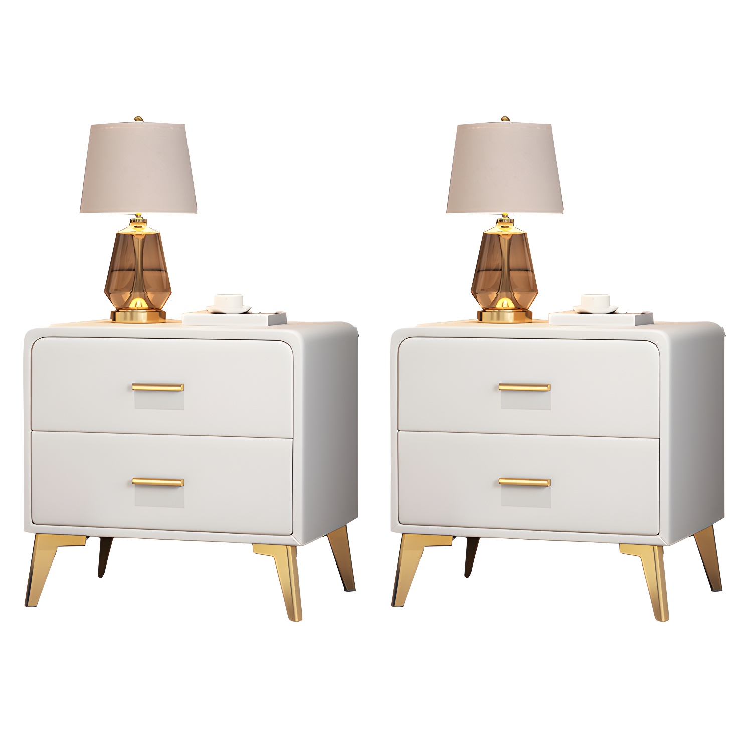 Modern Faux Leather Nightstand | Ormau - image 33
