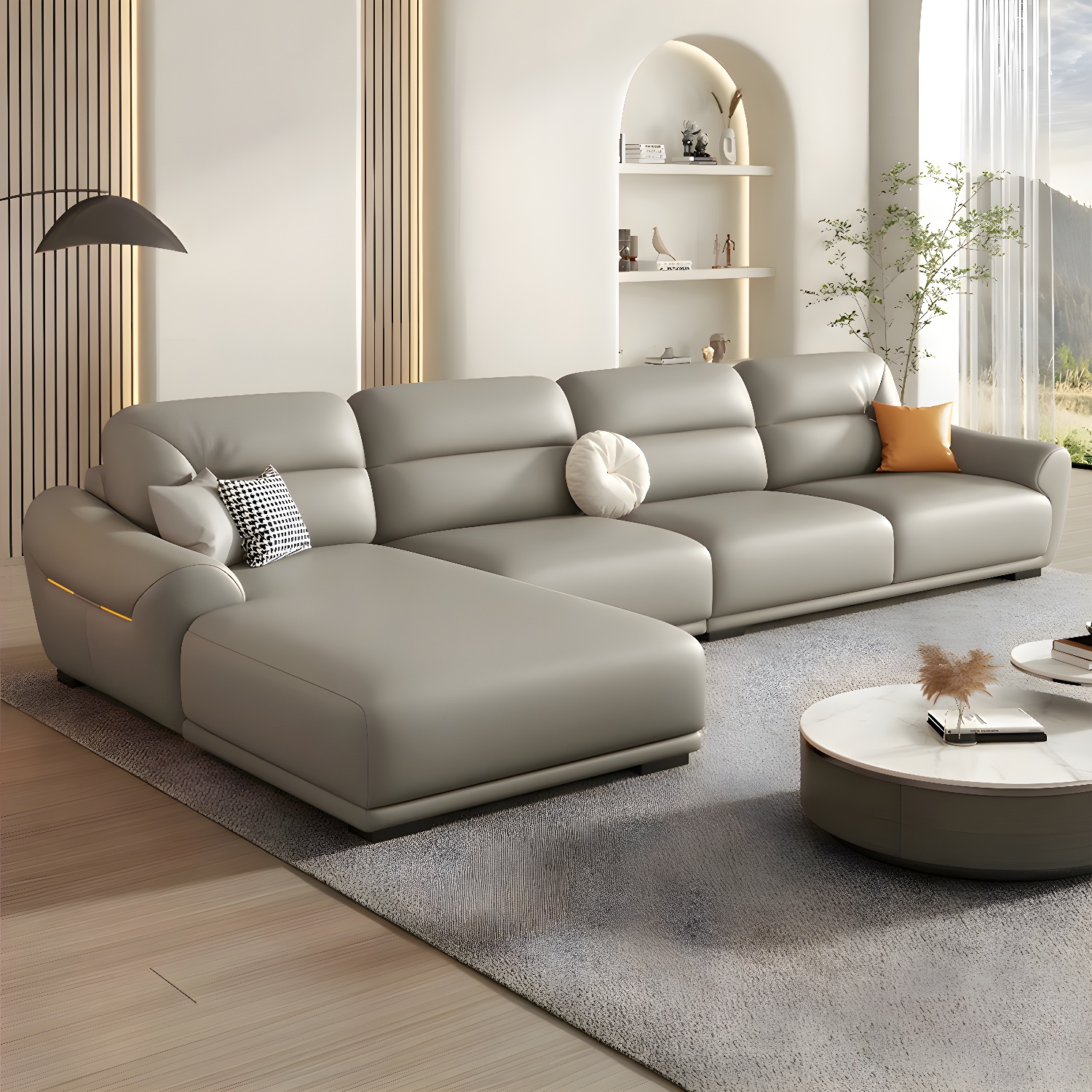 Modern Leather Sectional Sofa | Ormau - image 2