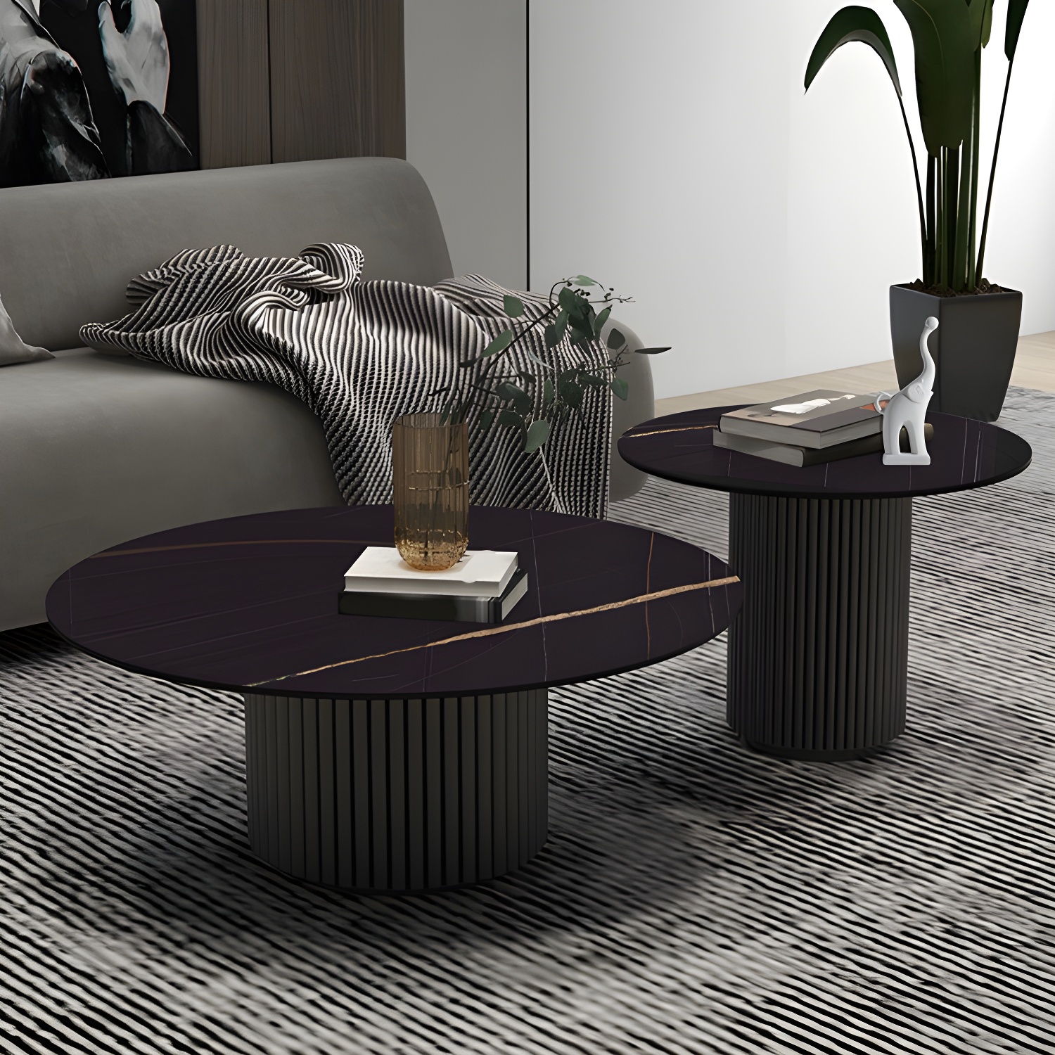 Modern Stone Coffee Table Set | Ormau - image 3
