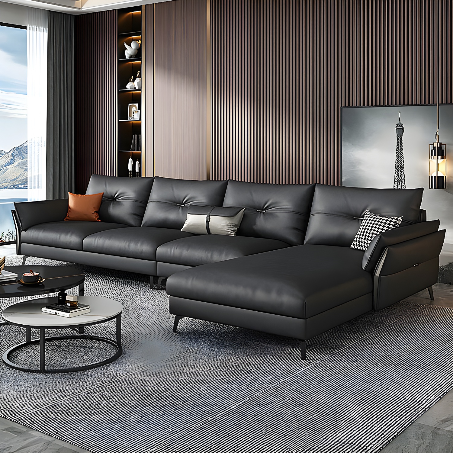 Tufted Gray Sectional | Ormau - image 4