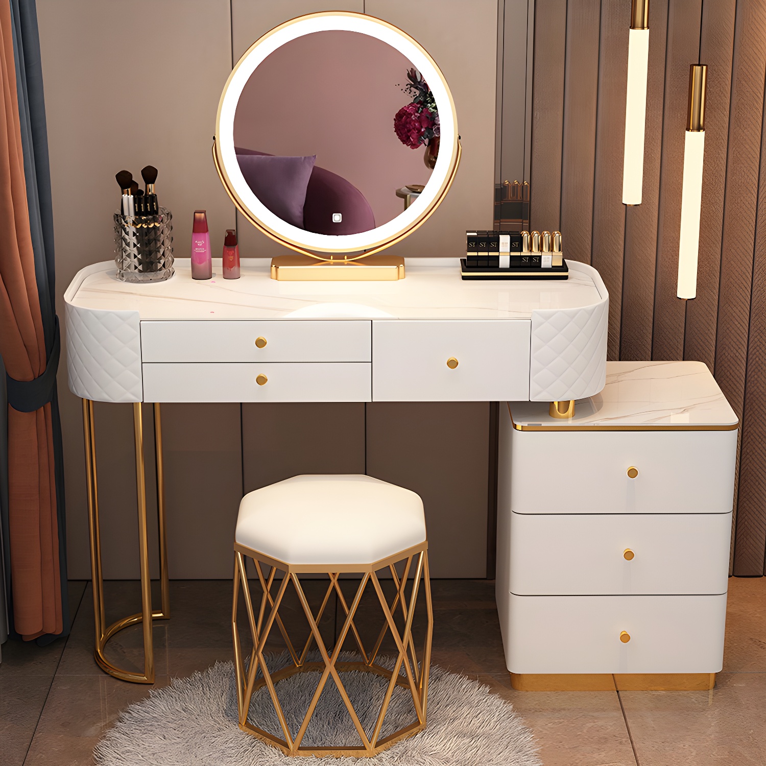 Lighted Vanity Table Set | Ormau - image 36