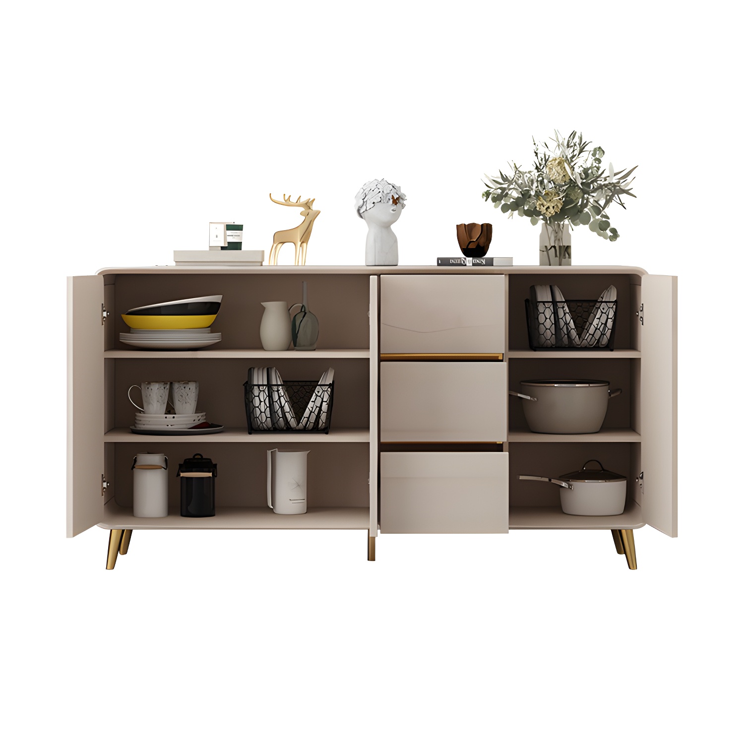 Glam White Sideboard Credenza | Ormau - image 5