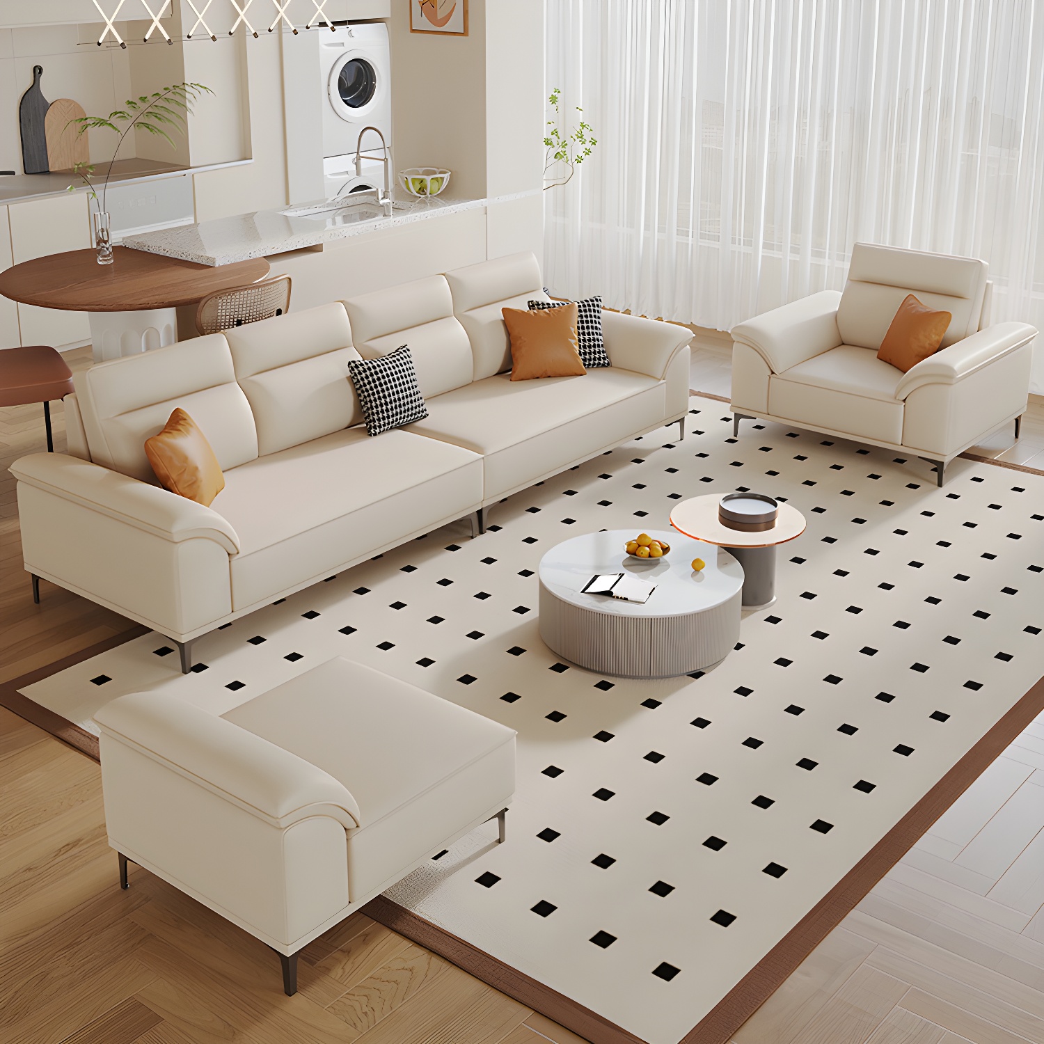 Modern Sofa with Ottoman | Ormau - image 1