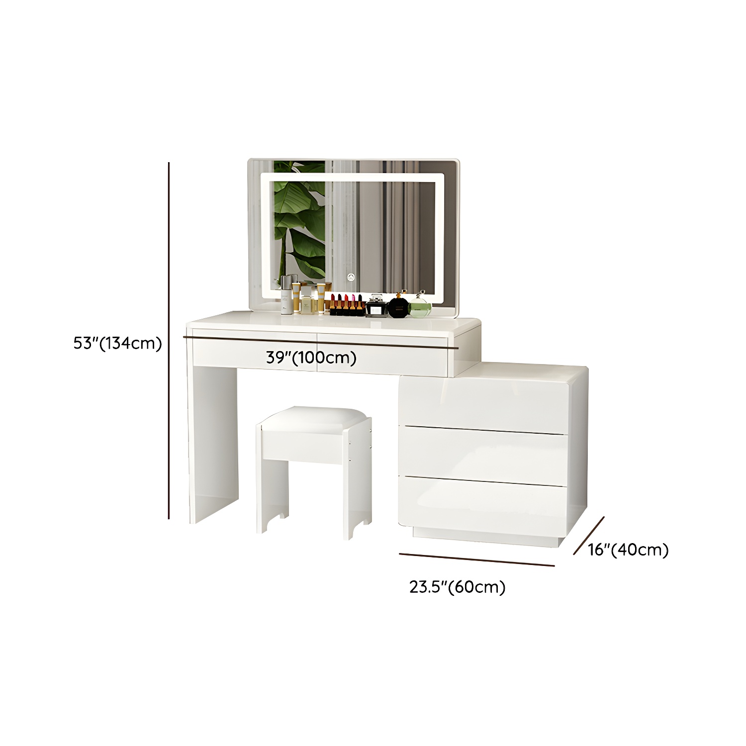Modern Makeup Vanity & Stool Set | Ormau - image 15