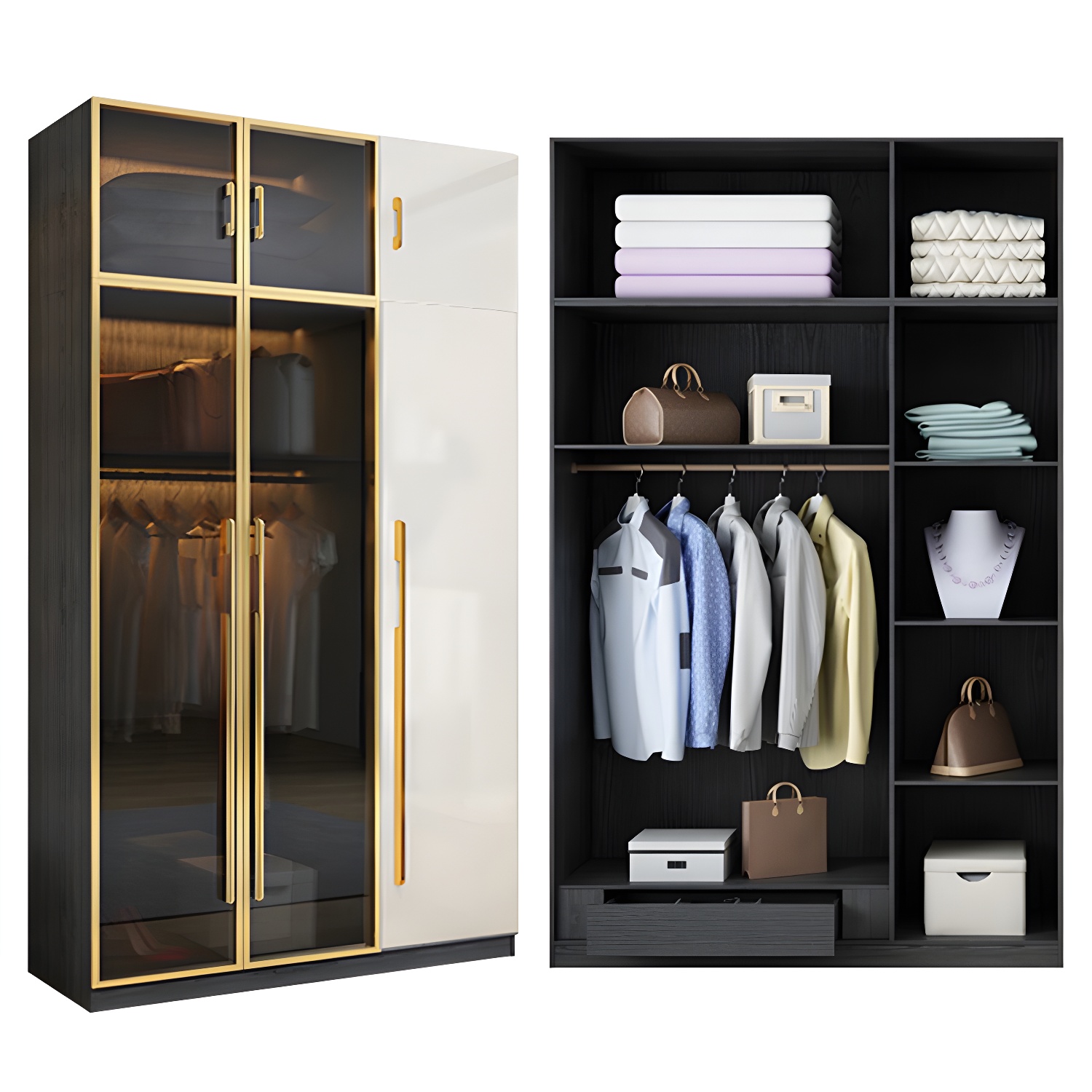 Modern Glass Door Wardrobe | Ormau - image 43