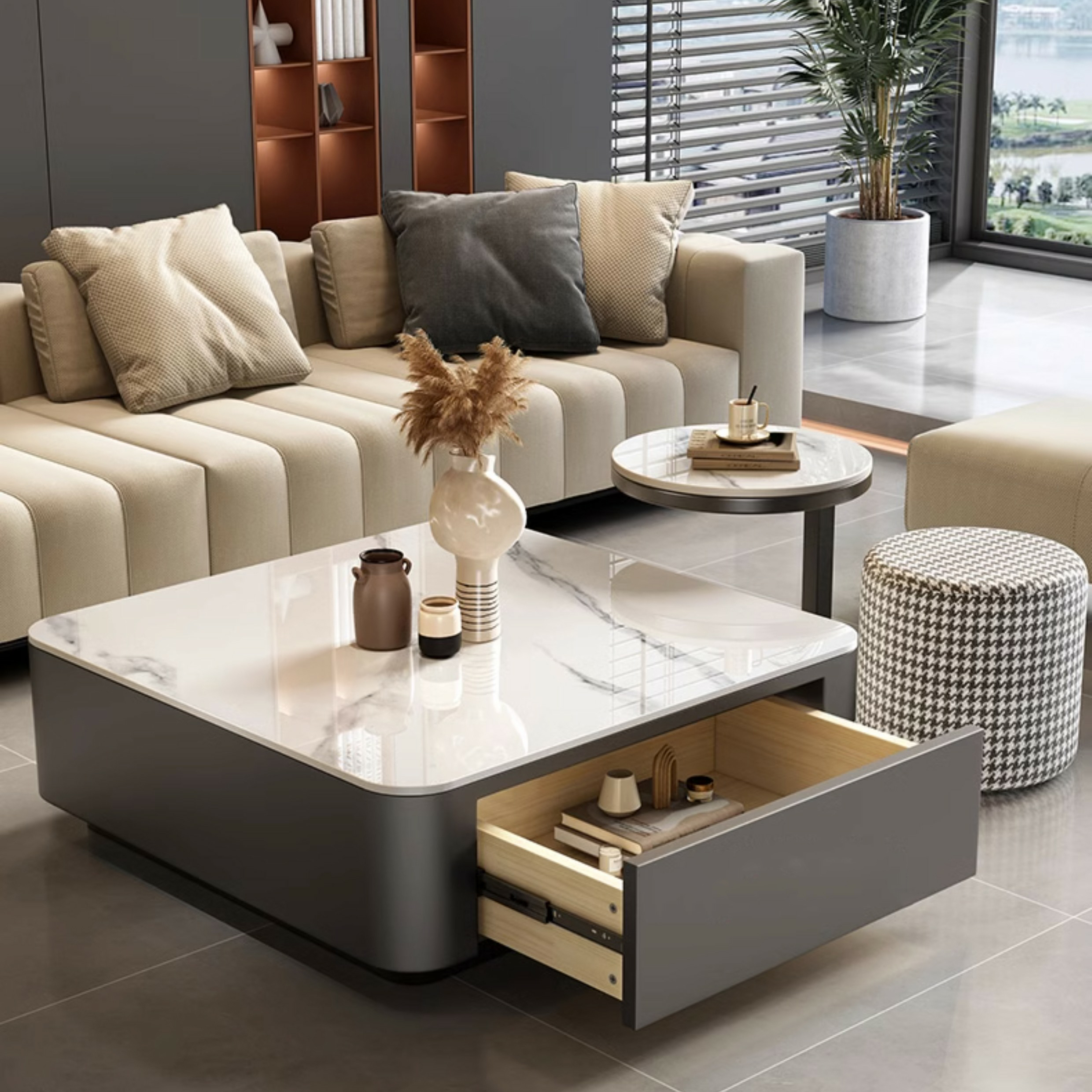 Modern Stone Nesting Coffee Table Set | Ormau - image 12