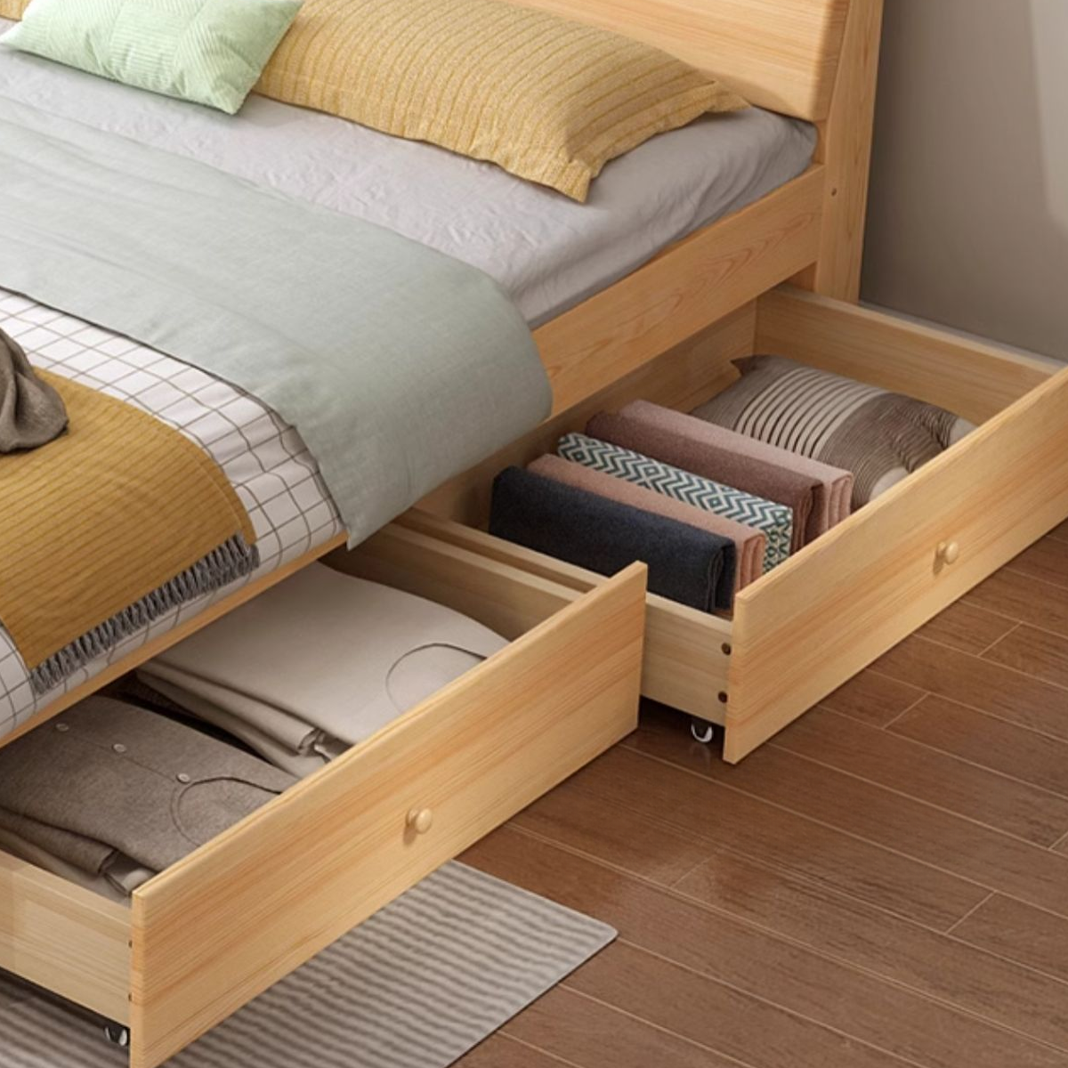 Casual Wood Panel Bed with Storage | Ormau - image 8