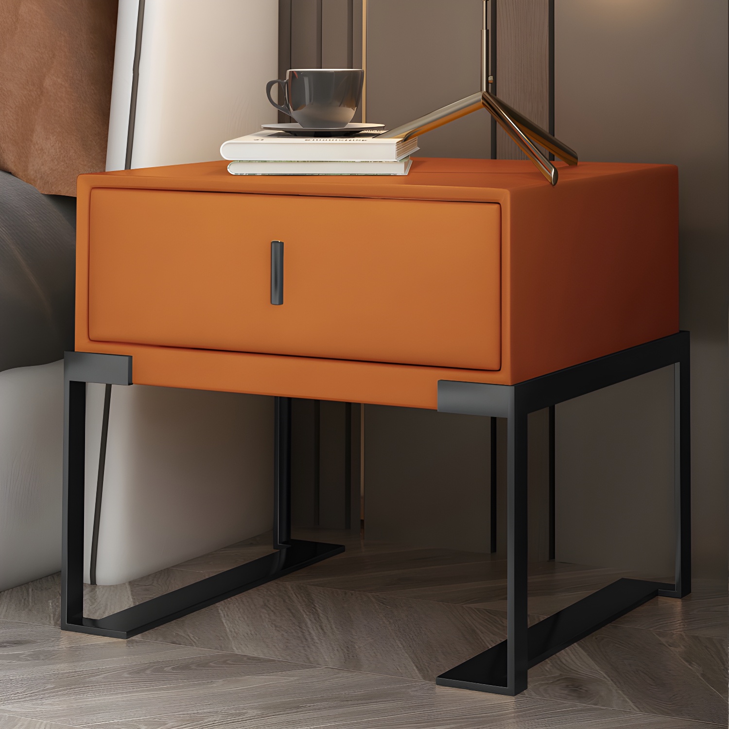Faux Leather Nightstand | Ormau - image 16