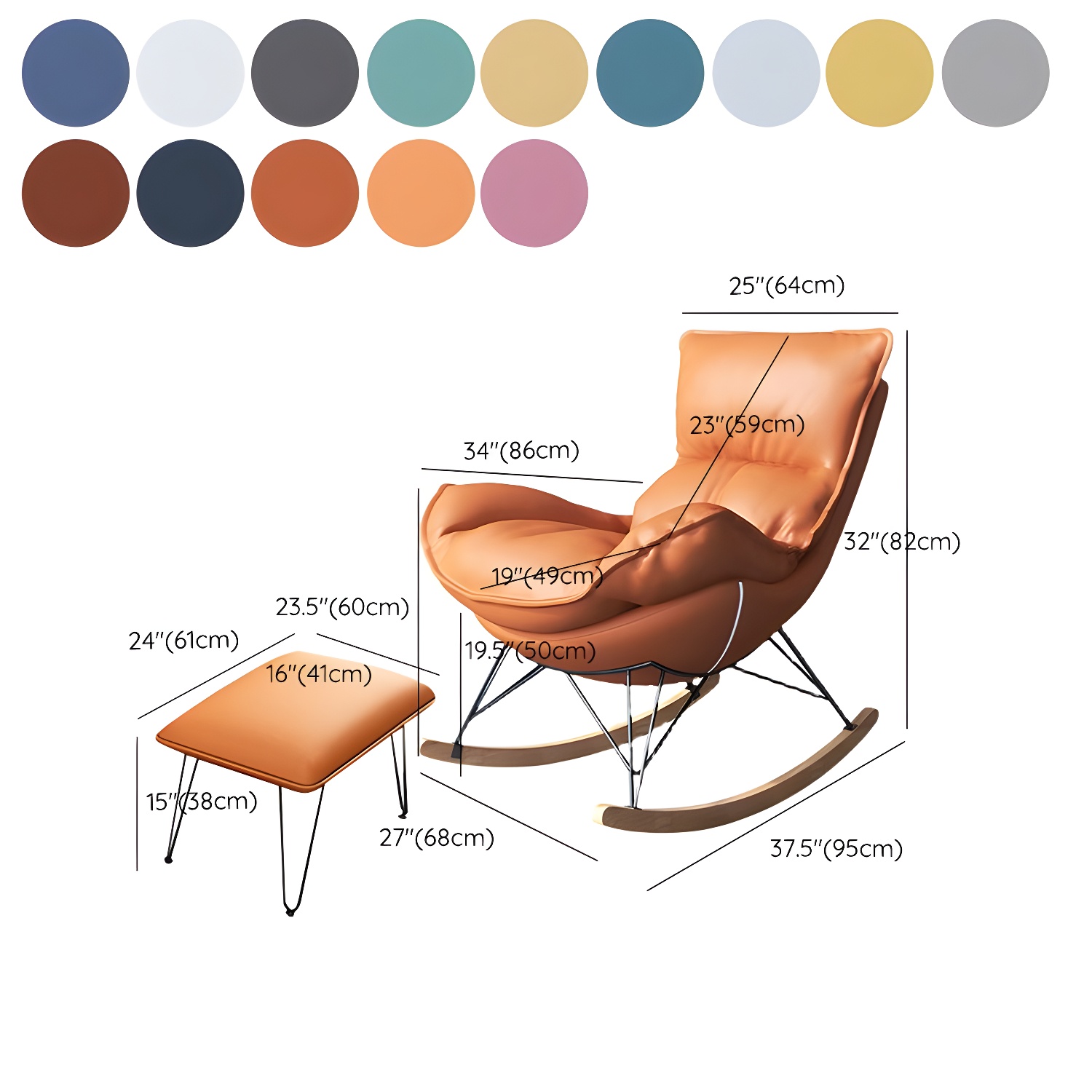 Rocking Accent Chair with Ottoman | Ormau - image 30