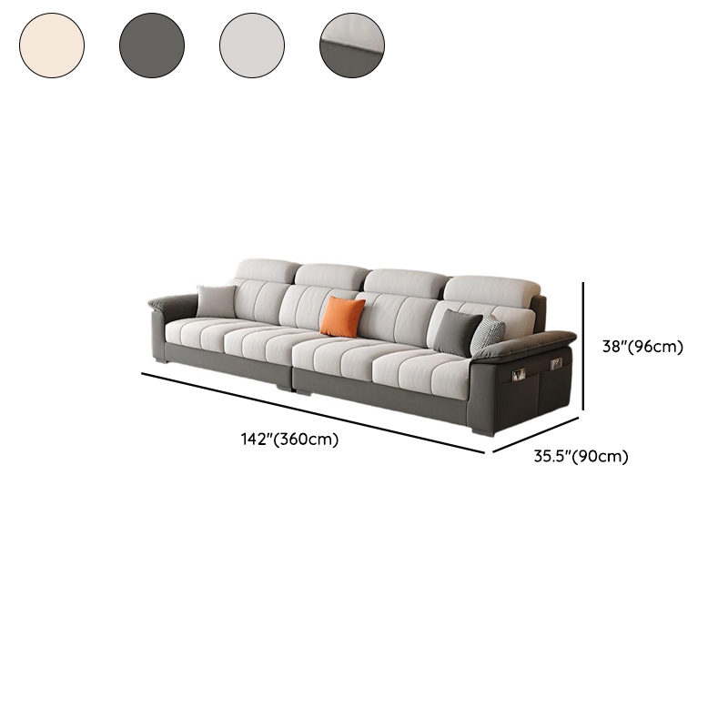 Flared Arm Sectional Sofa with Ottoman | Ormau - image 12