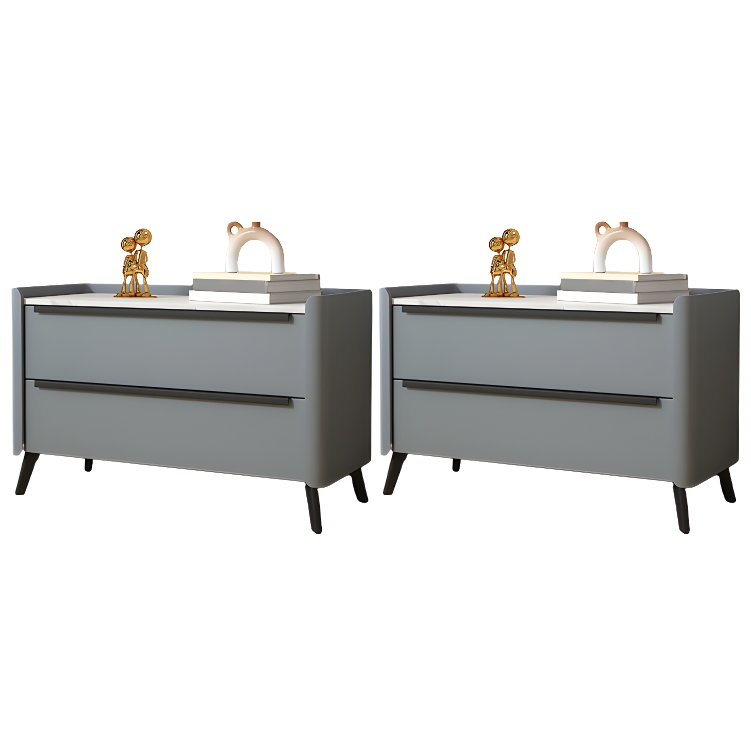 Modern Stone Top Nightstand | Ormau - image 23