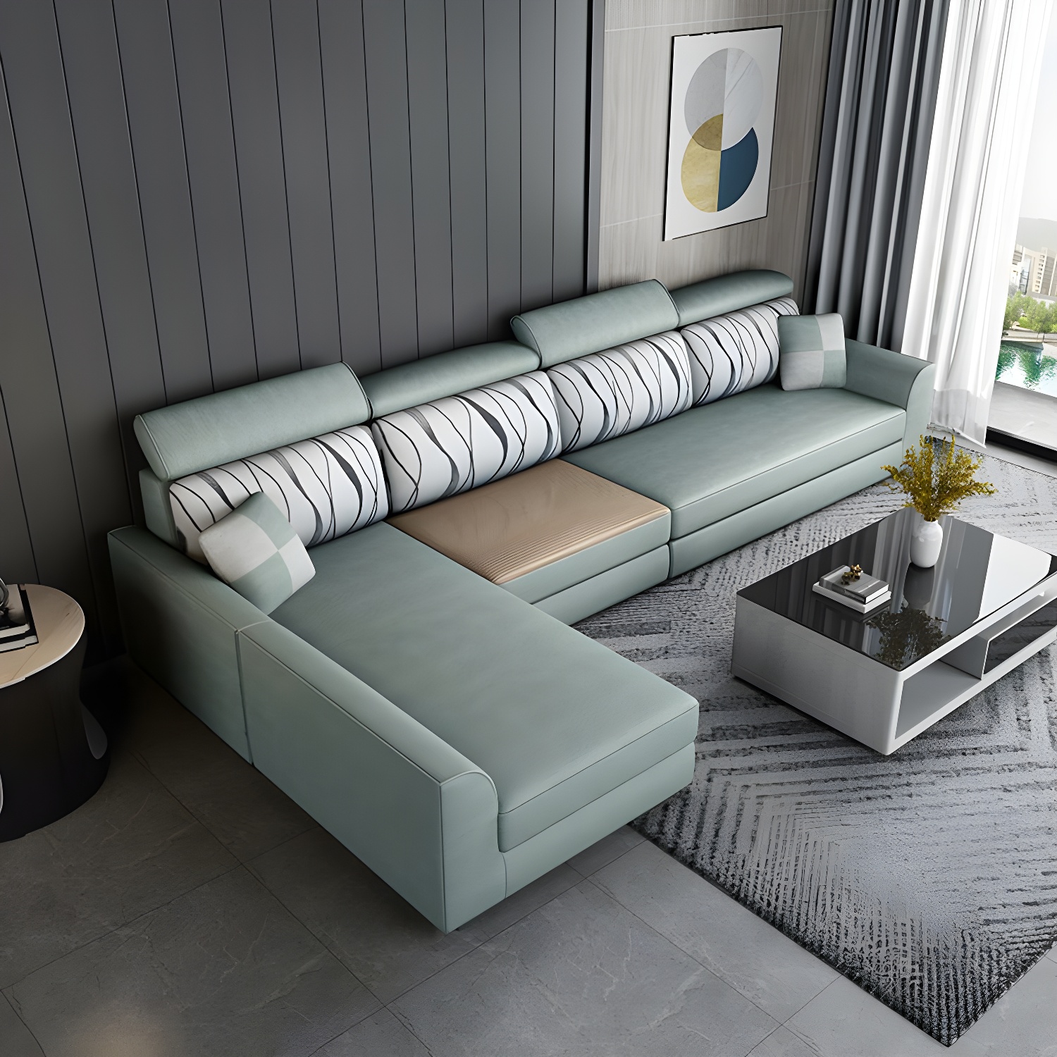 Modern L-Shape Sectional Sofa | Ormau - image 11