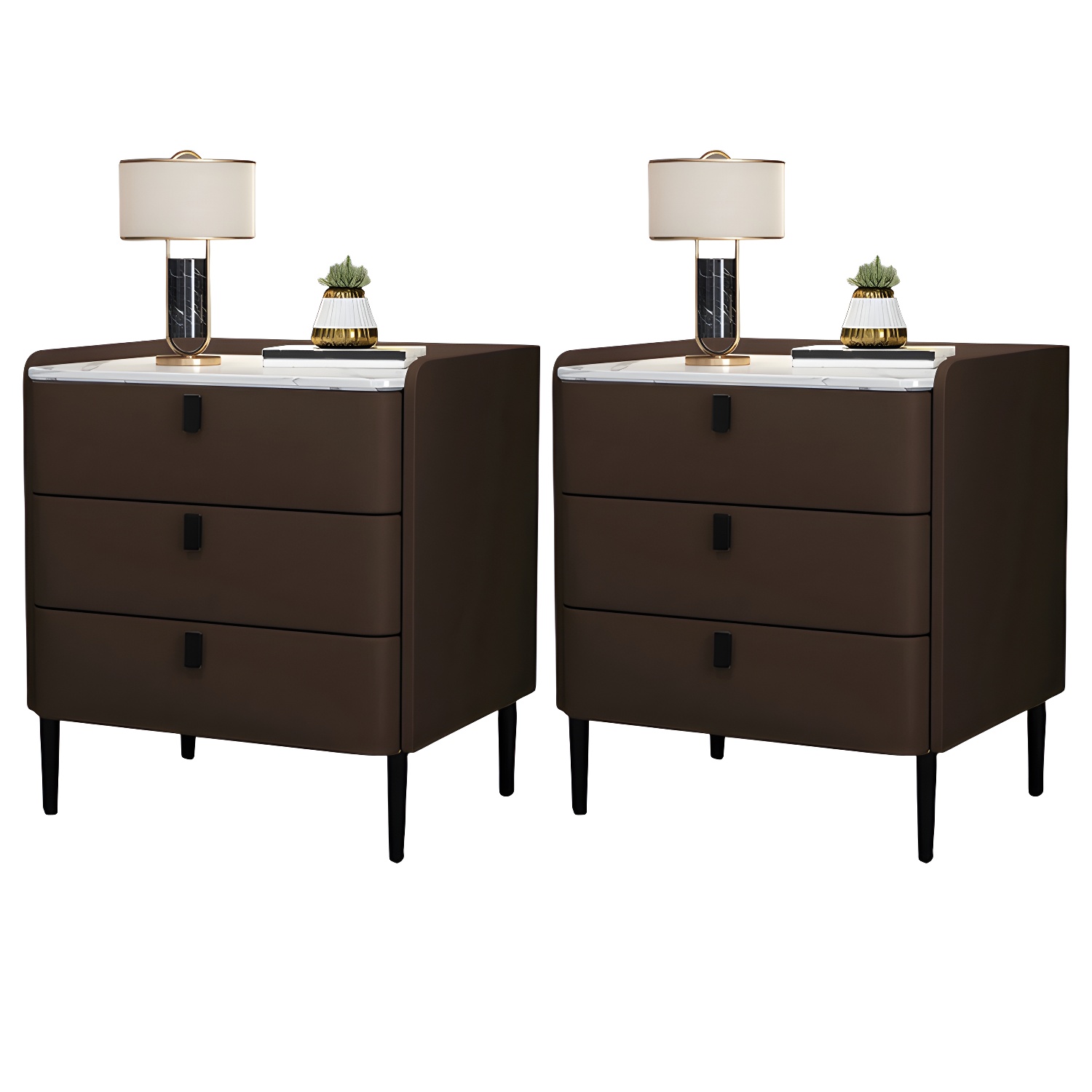 Glam Nightstand with Stone Top | Ormau - image 43