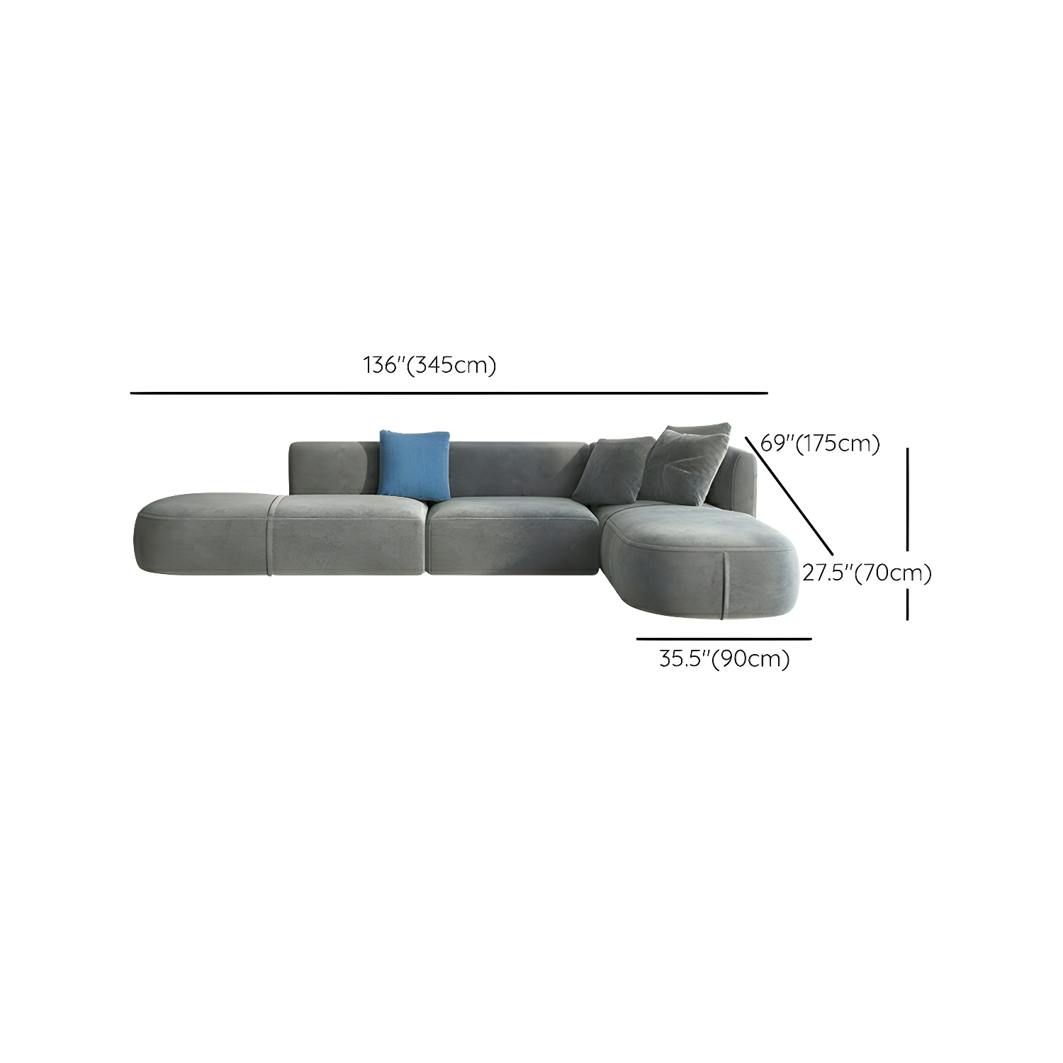 Flannel Sectional Sofa | Ormau - image 24