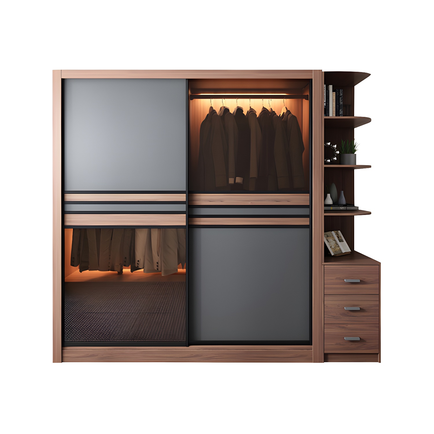Modern Brown Wardrobe Armoire | Ormau - image 34