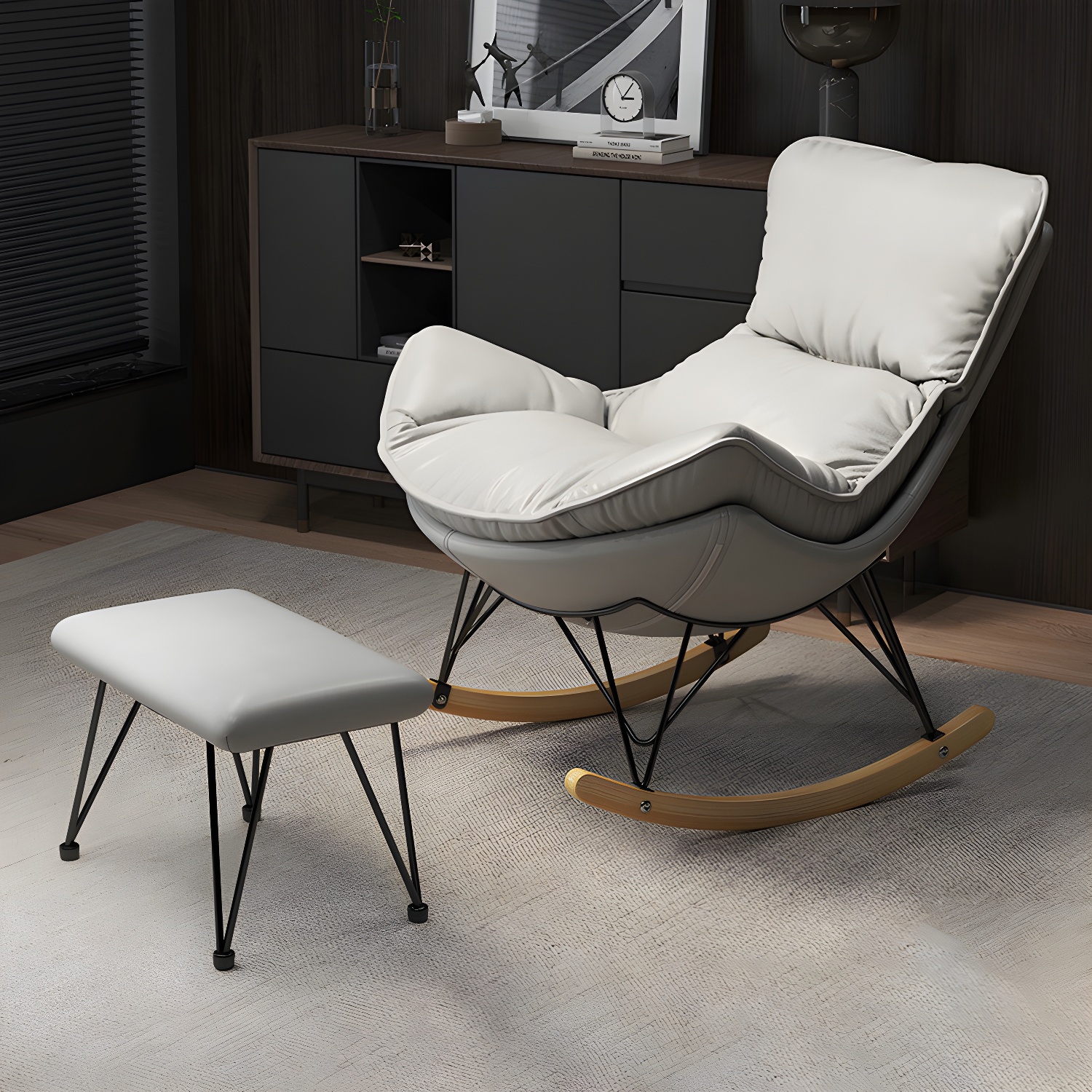 Wingback Rocker & Ottoman Set | Ormau - image 3