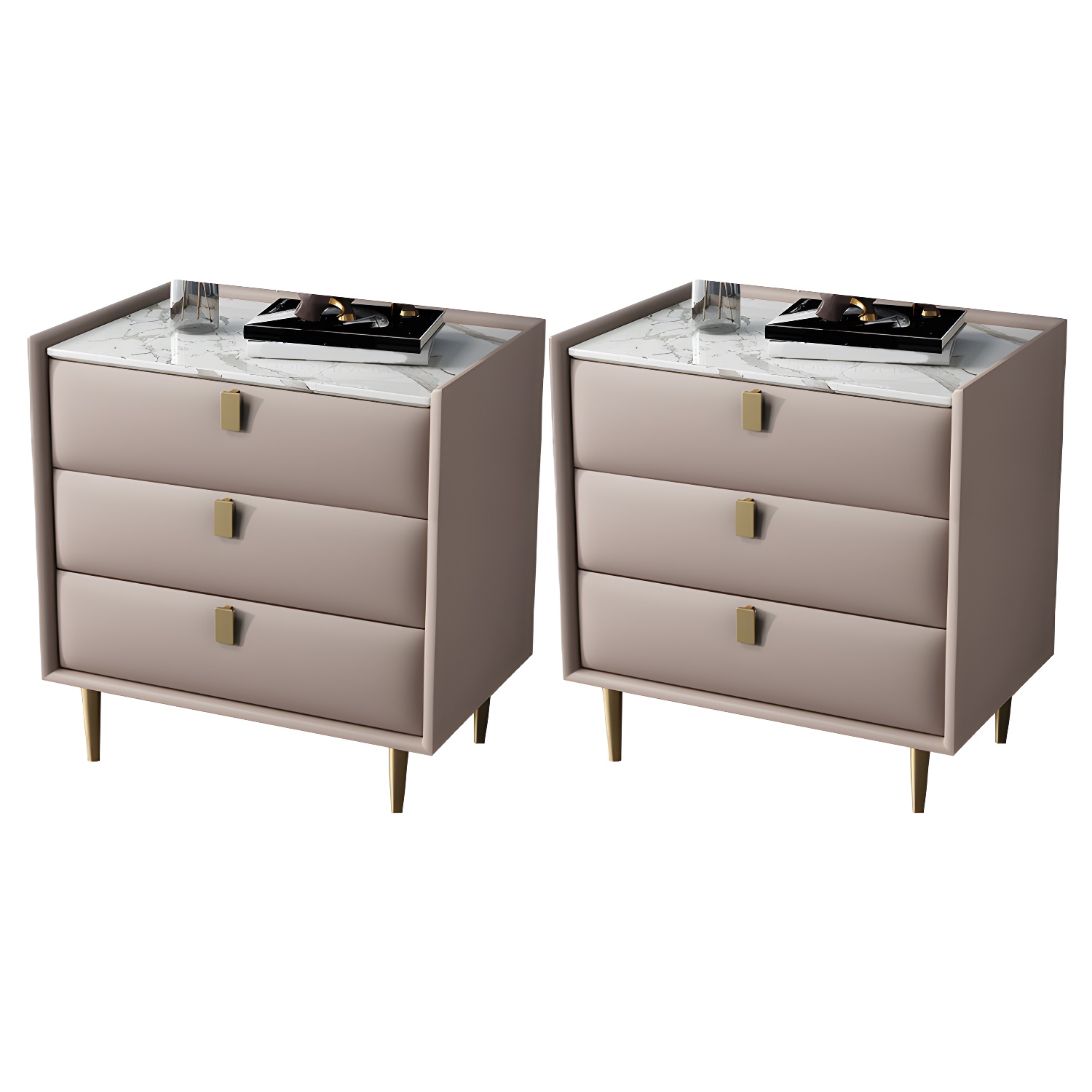 Modern Faux Leather Nightstand | Ormau - image 16