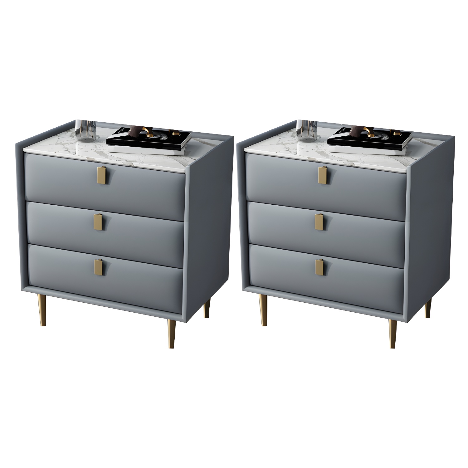 Modern Faux Leather Nightstand | Ormau - image 17