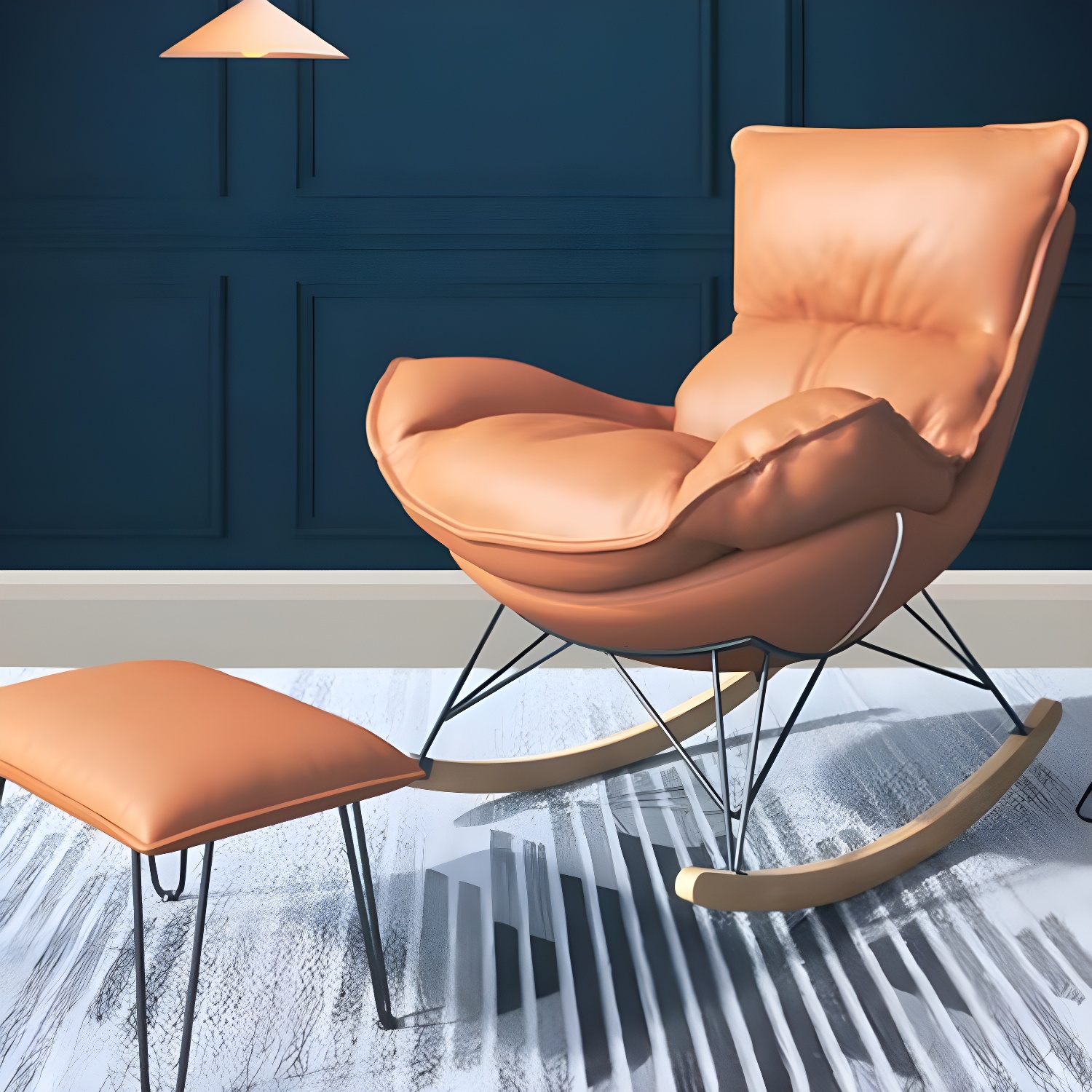 Rocking Accent Chair with Ottoman | Ormau - image 16
