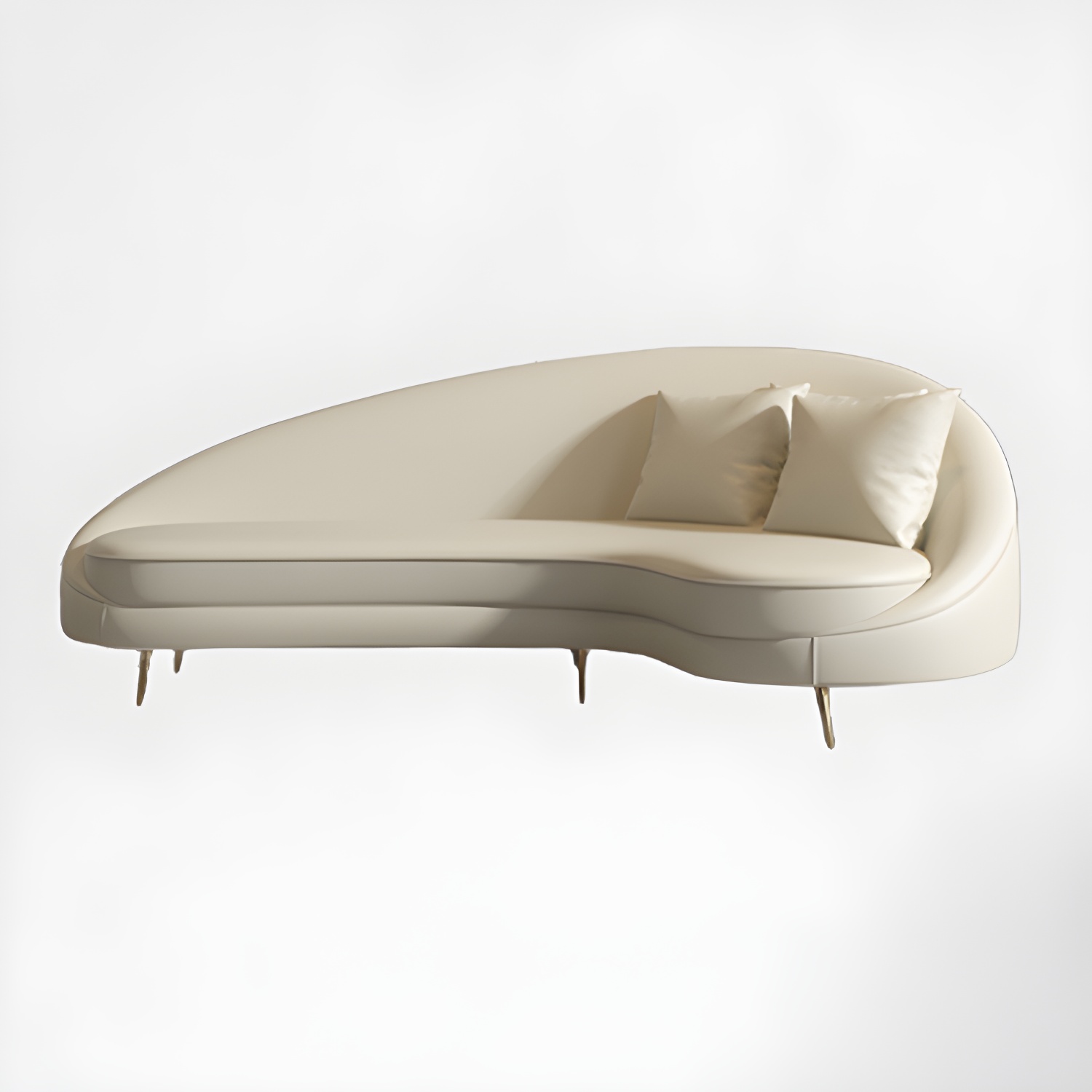 Curved Faux Leather Sofa | Ormau - image 22