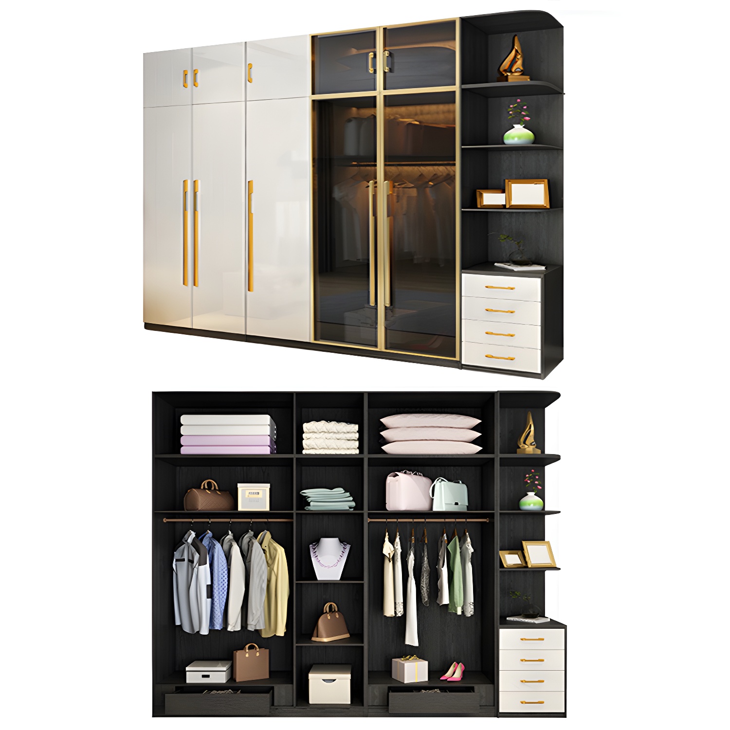 Modern Glass Door Wardrobe | Ormau - image 50