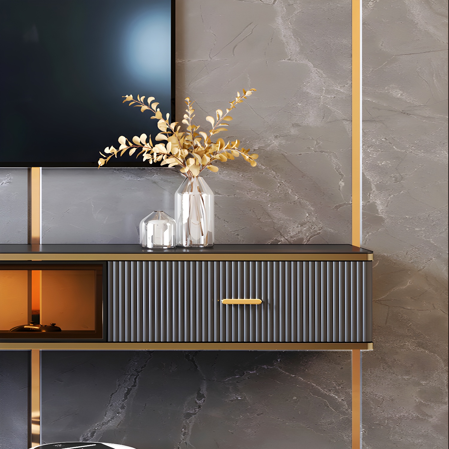 Glam Floating Media Stand | Ormau - image 10