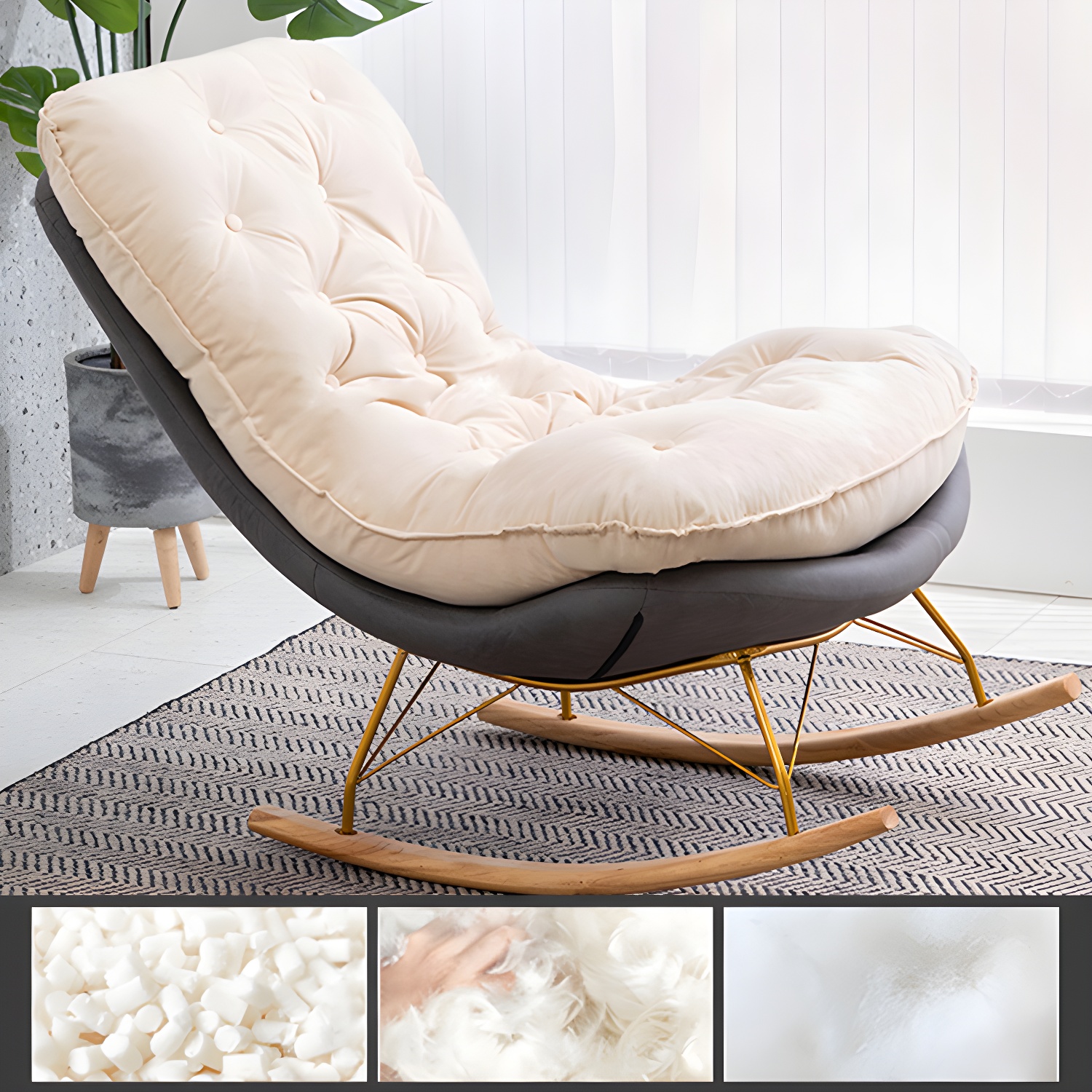 Tufted Rocking Chair | Ormau - image 2