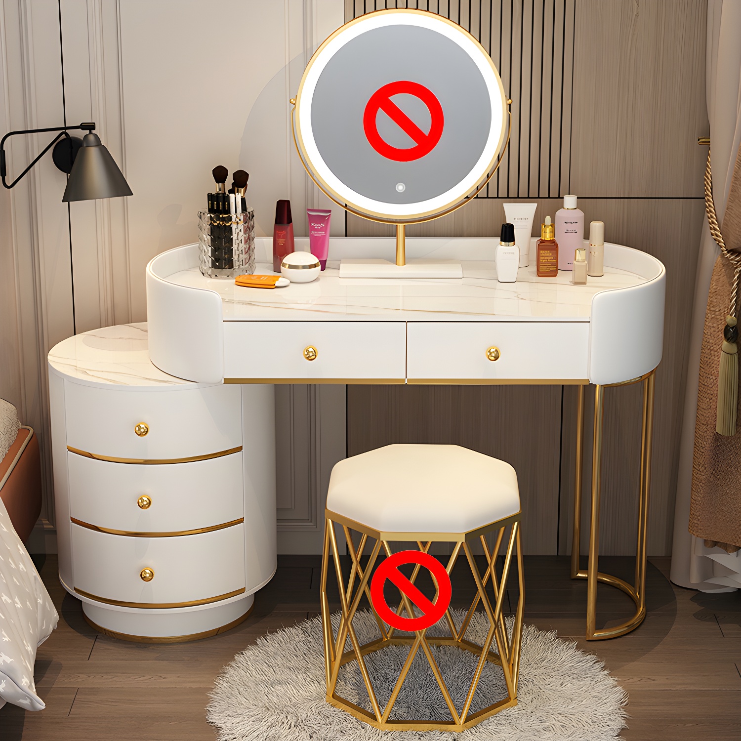 Metallic Lighted Vanity | Ormau - image 13