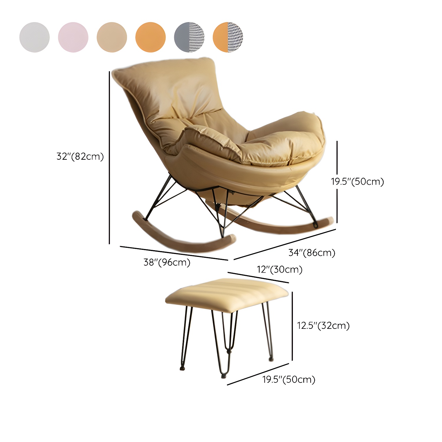 Modern Rocking Chair & Ottoman Set | Ormau - image 18
