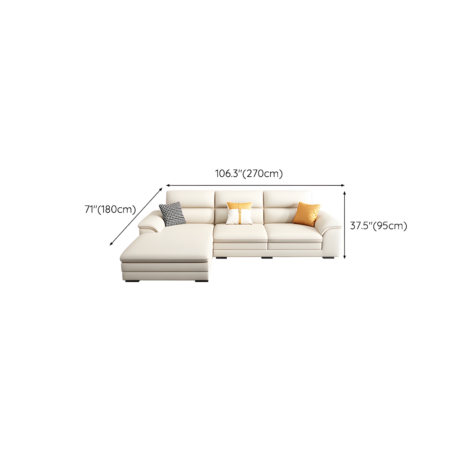 Modern Beige Sectional Sofa | Ormau - image 24